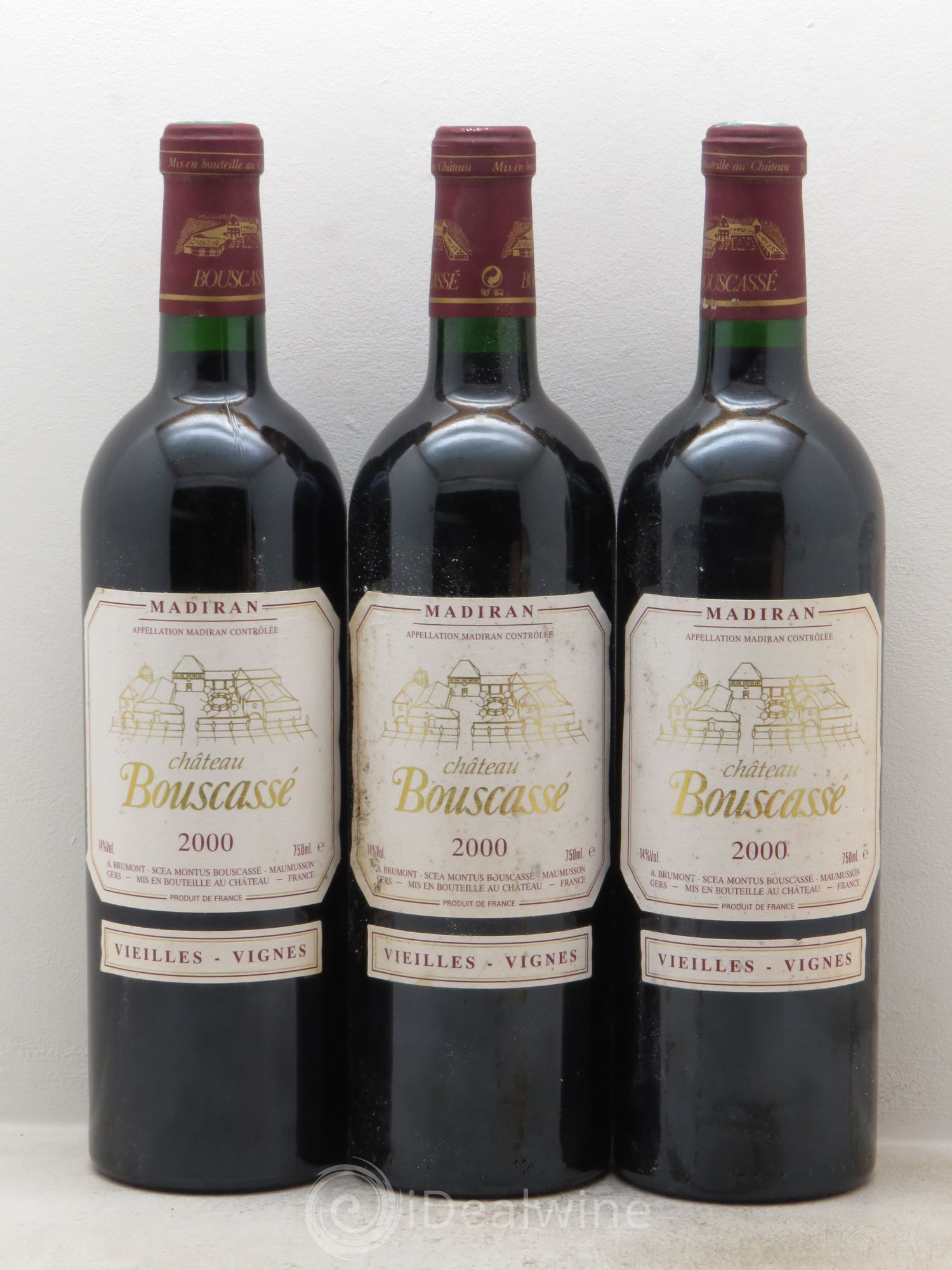 Madiran Vieilles Vignes Château Bouscassé - Alain Brumont 2000 - Lot de 3 bouteilles - 0