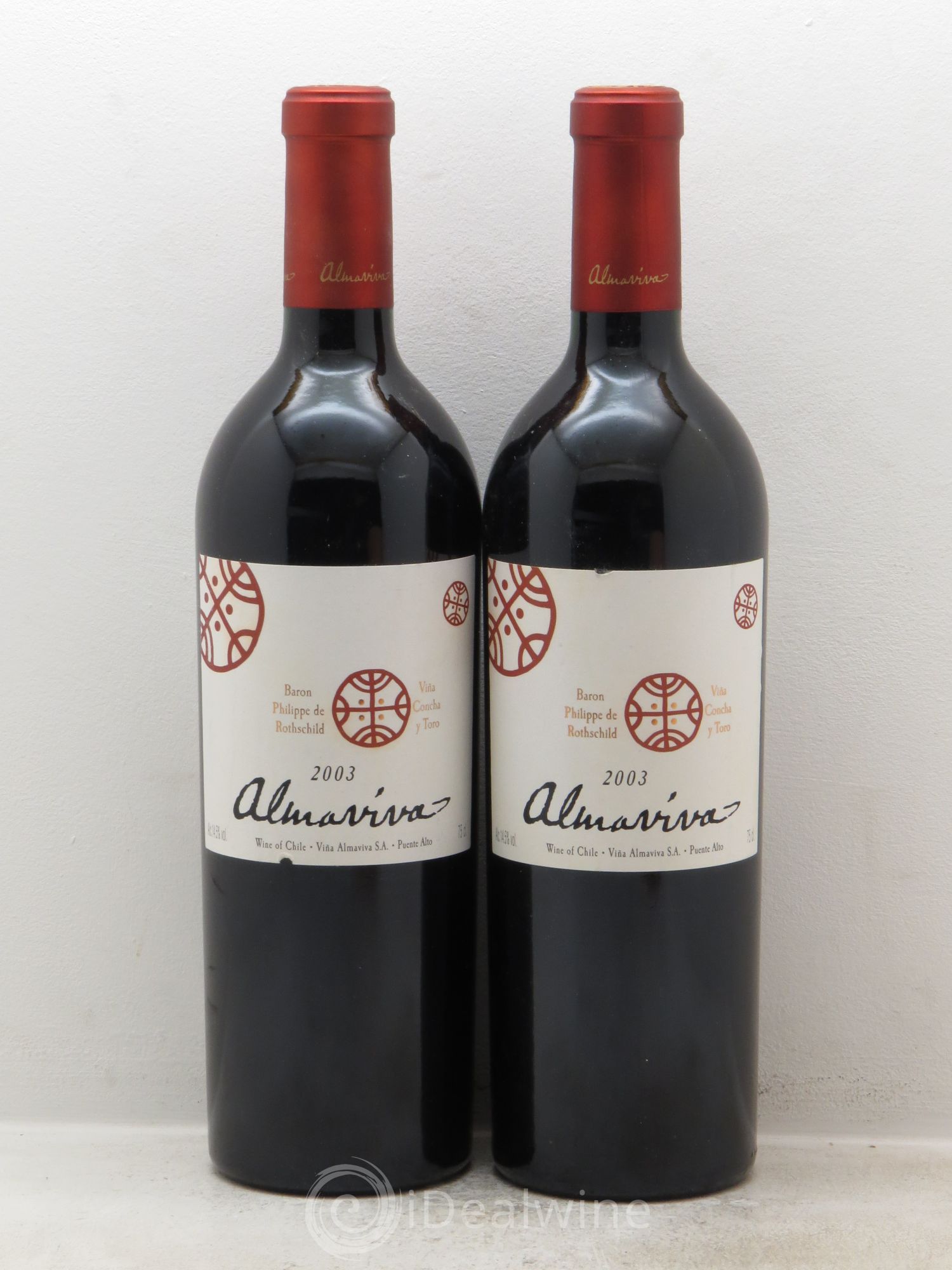 Chili Almaviva Baron P. de Rothschild Concha y Toro 2003 - Lot de 2 bouteilles - 0