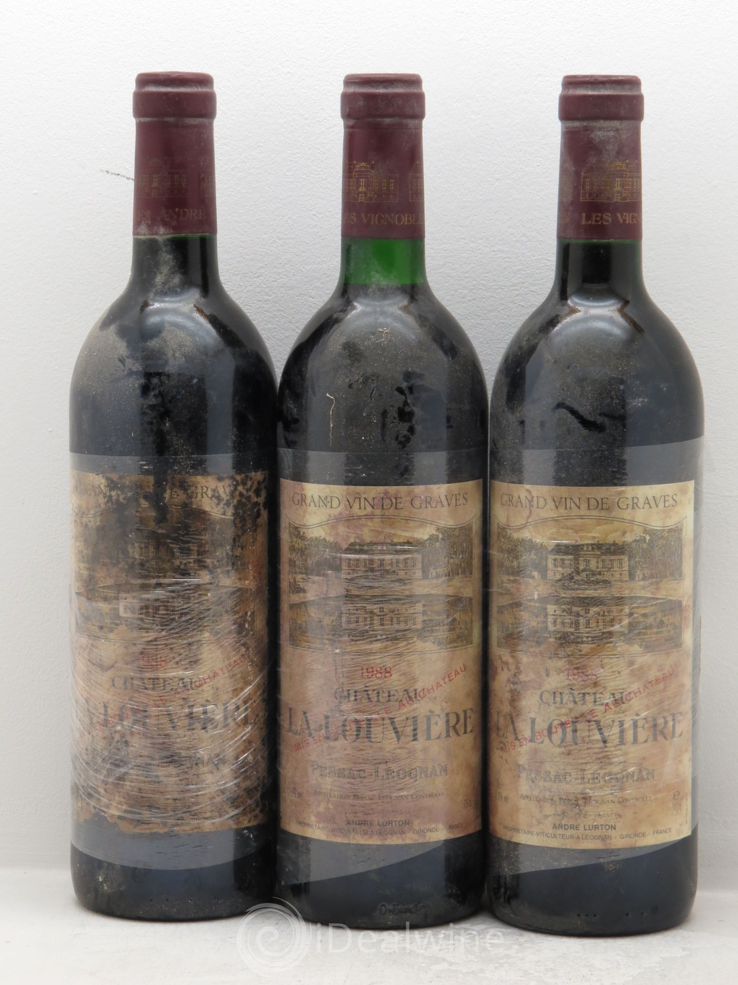 Château la Louvière 1988 - Lot de 3 bouteilles - 0