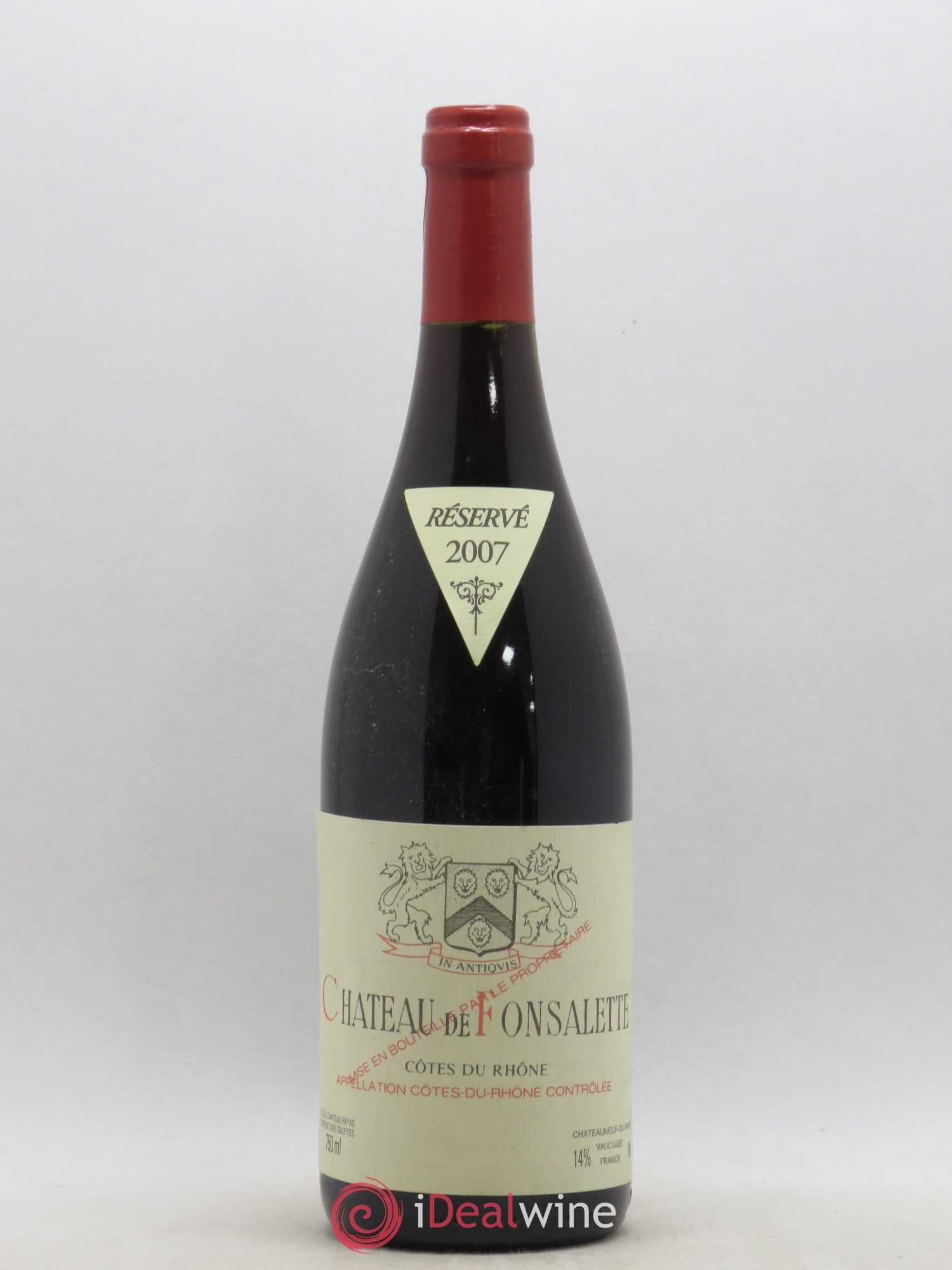 Côtes-du-Rhône Château de Fonsalette Emmanuel Reynaud 2007 - Lot de 1 bouteille - 0