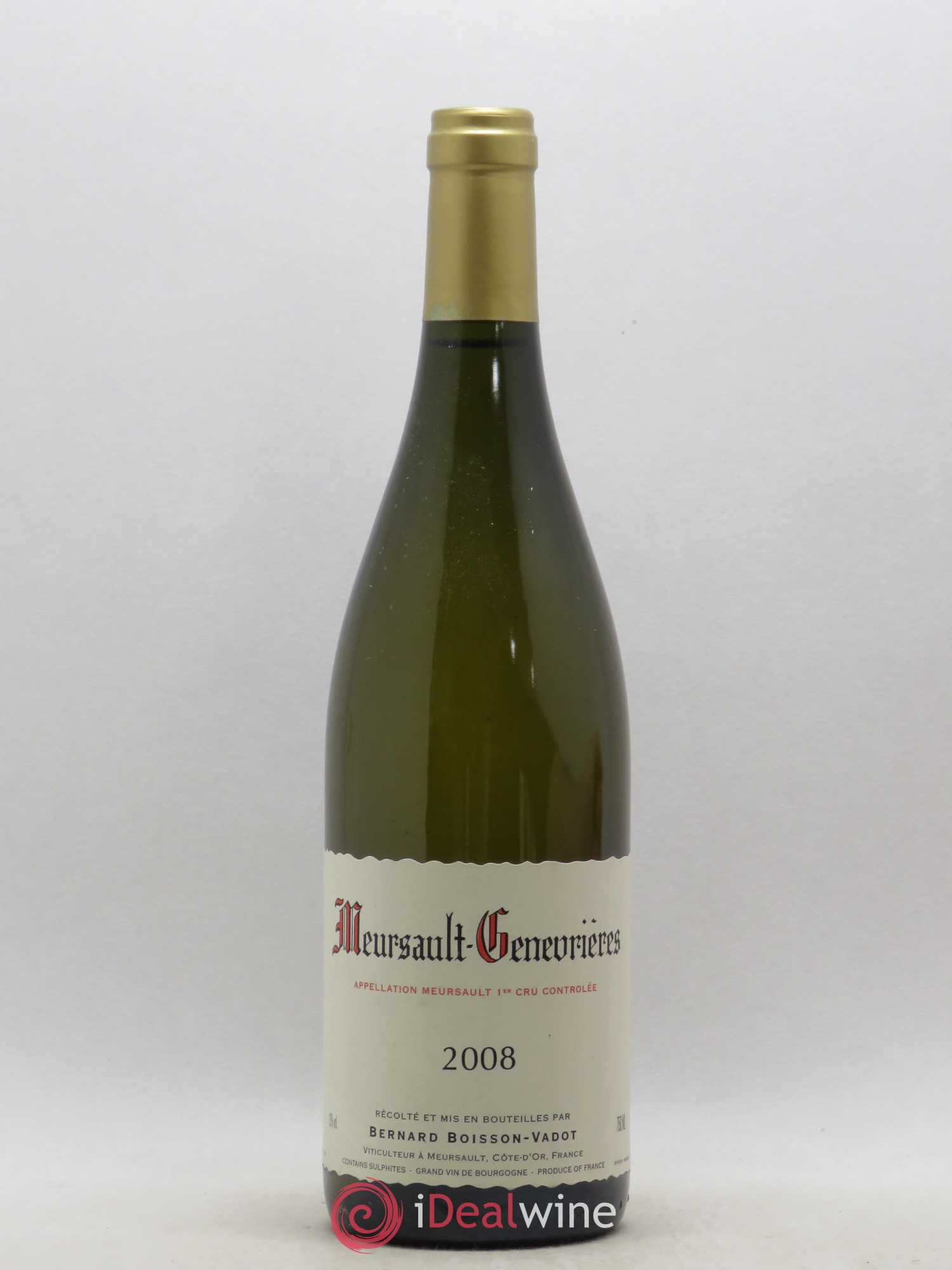 Meursault 1er Cru Genevrières Boisson-Vadot (Domaine) 2008 - Lot de 1 bouteille - 0