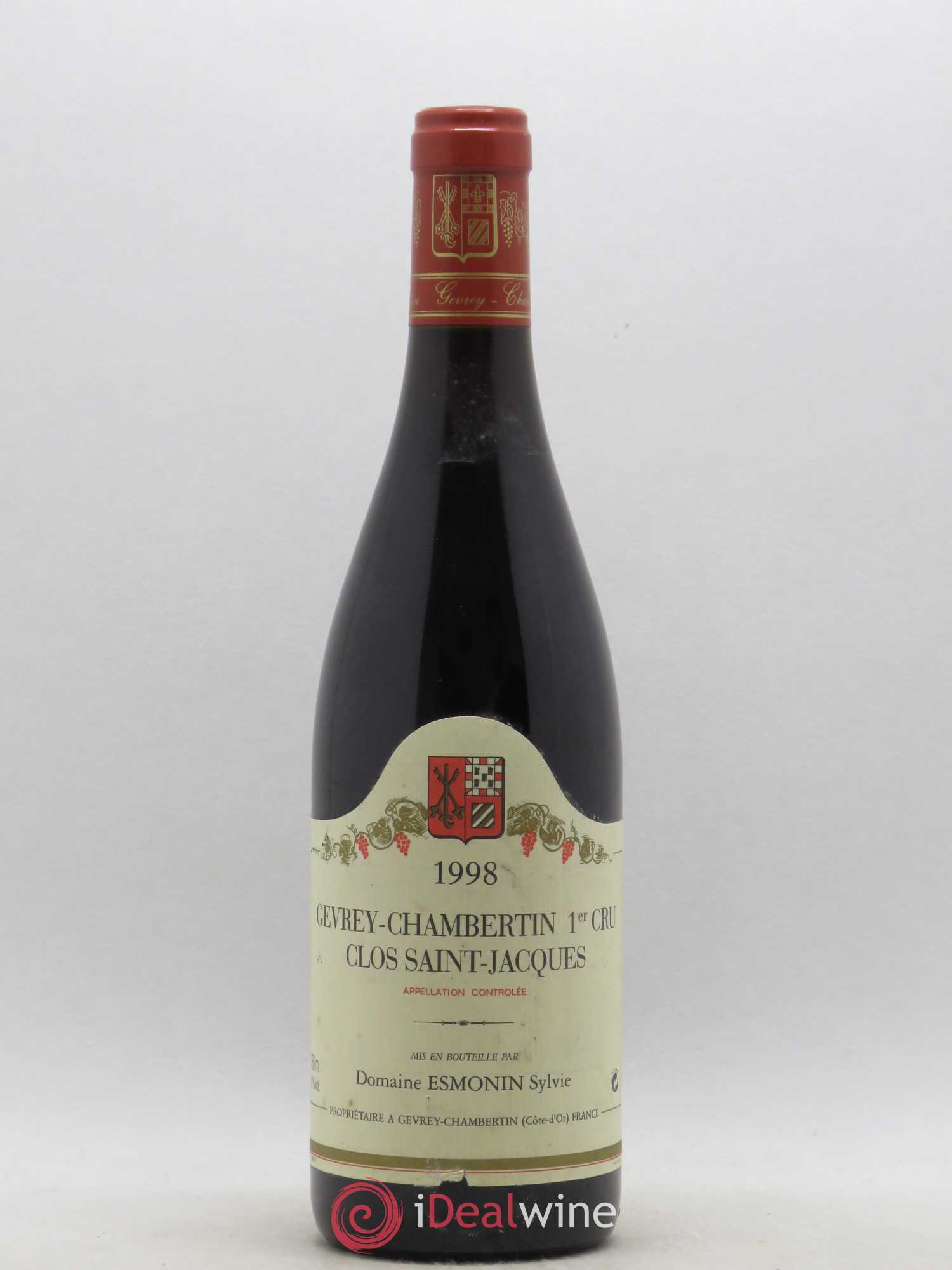 Gevrey-Chambertin 1er Cru Clos Saint Jacques Sylvie Esmonin 1998 - Lot de 1 bouteille - 0