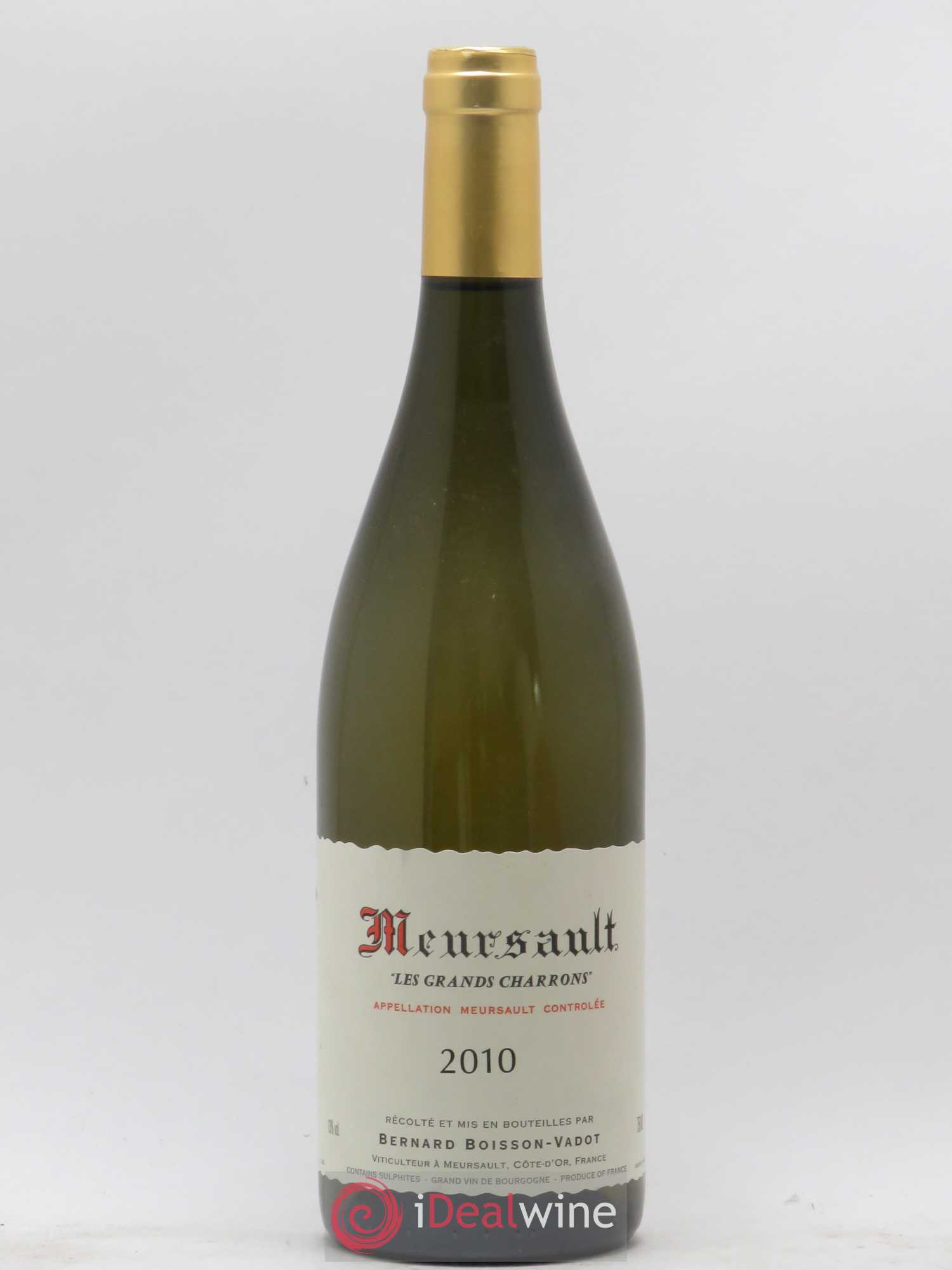 Meursault Les Grands Charrons Boisson-Vadot (Domaine) 2010 - Lot de 1 bouteille - 0