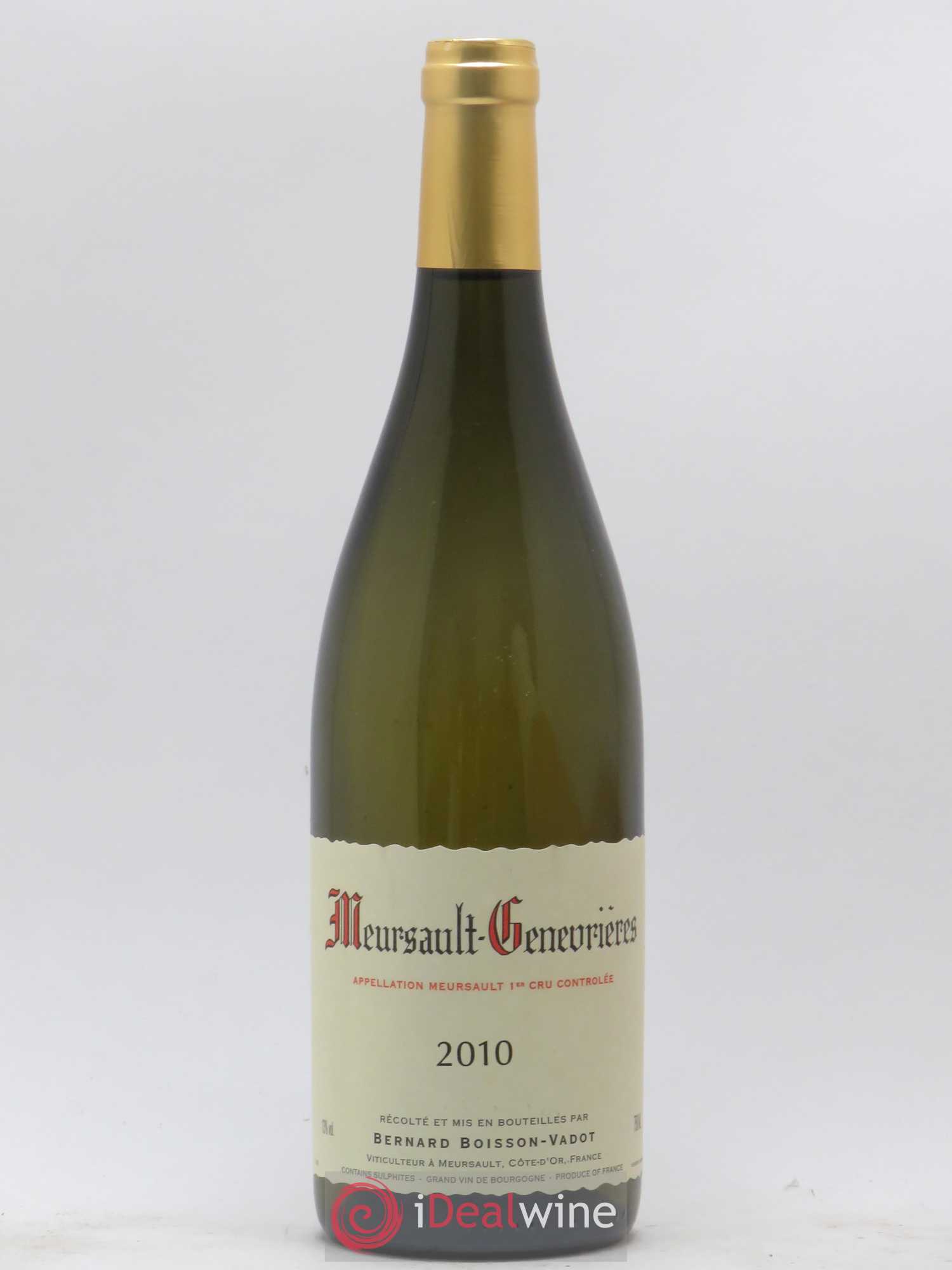 Meursault 1er Cru Genevrières Boisson-Vadot (Domaine) 2010 - Lot de 1 bouteille - 0