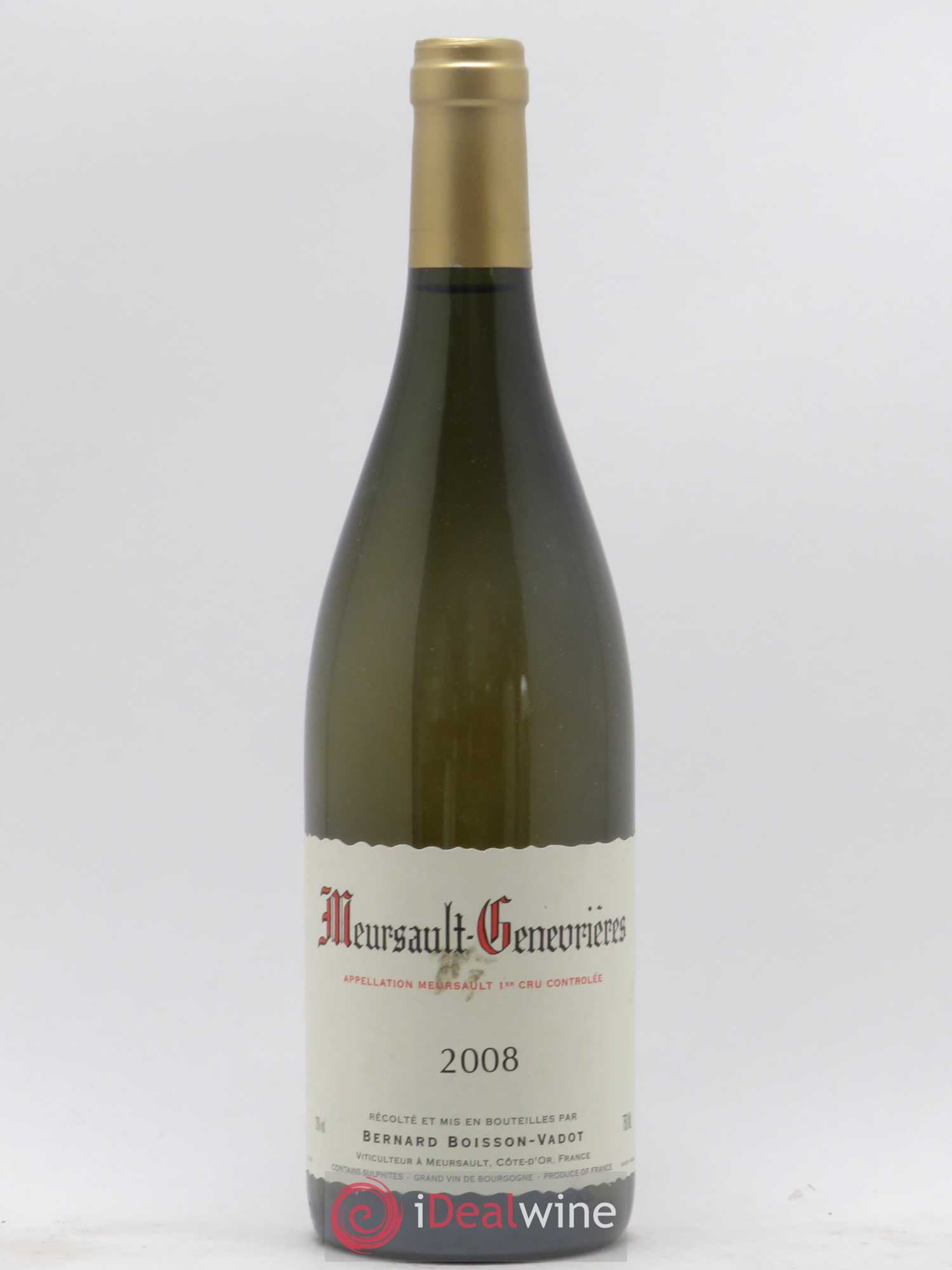 Meursault 1er Cru Genevrières Boisson-Vadot (Domaine) 2008 - Lot de 1 bouteille - 0