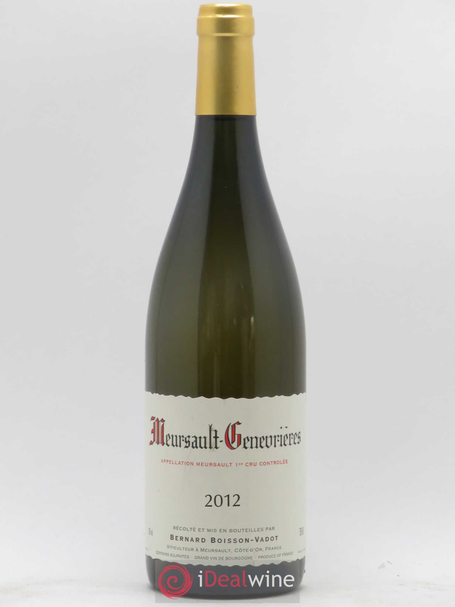 Meursault 1er Cru Genevrières Boisson-Vadot (Domaine) 2012 - Lot de 1 bouteille - 0