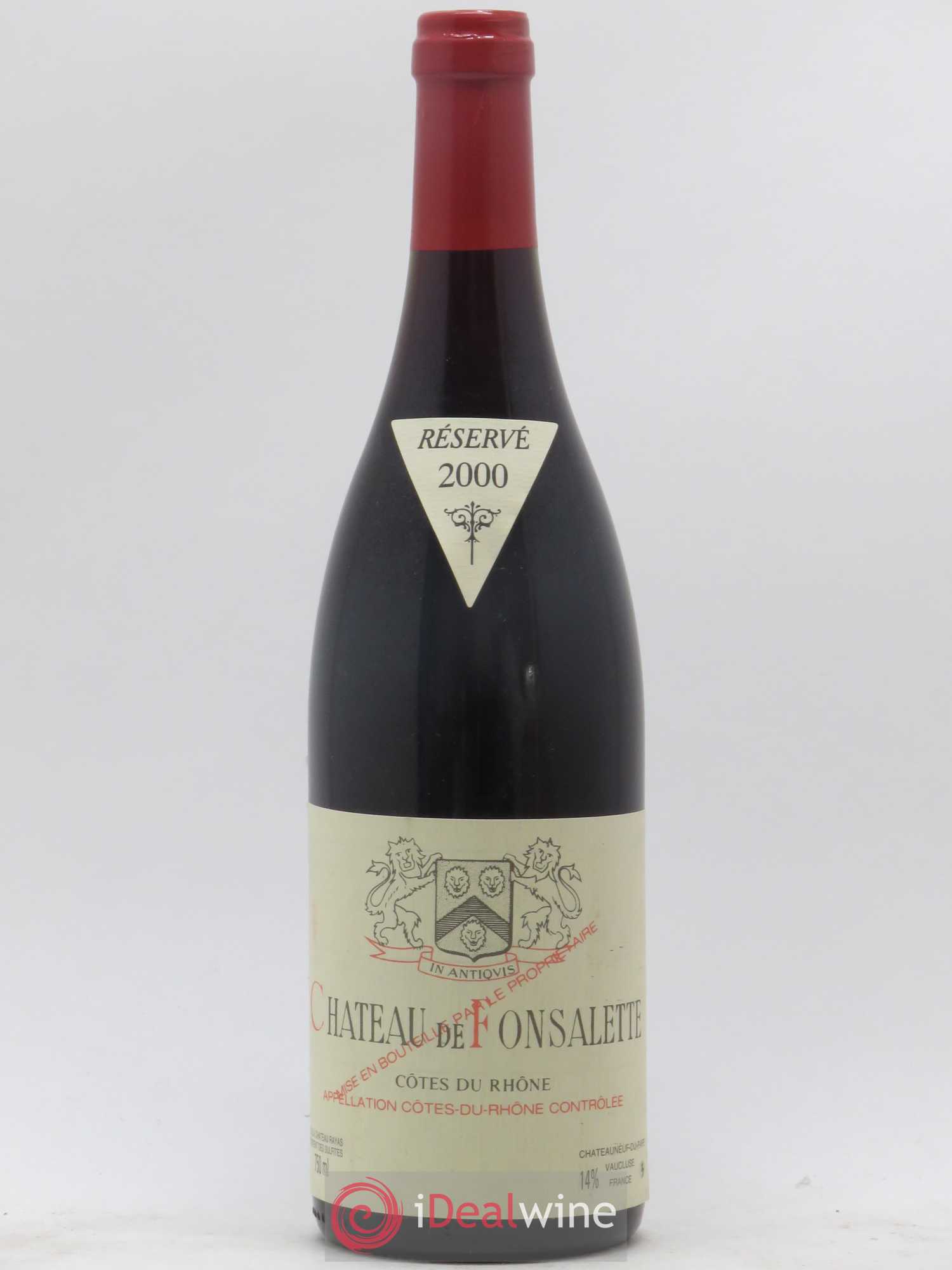 Côtes-du-Rhône Château de Fonsalette Emmanuel Reynaud 2000 - Lot de 1 bouteille - 0