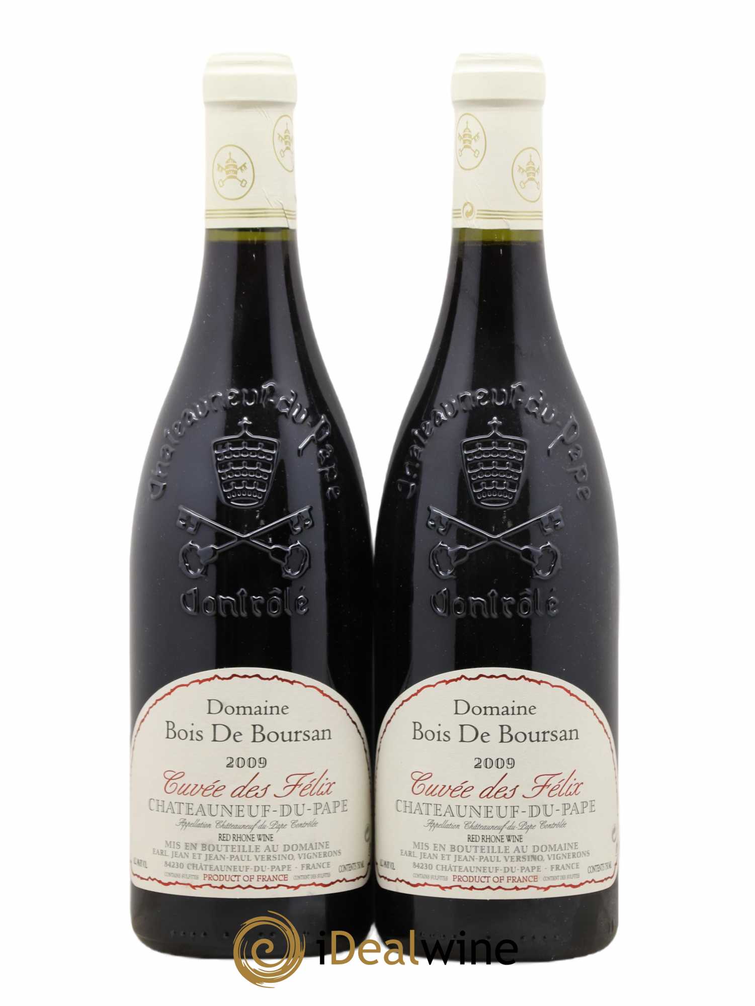 Châteauneuf-du-Pape Bois de Boursan (Domaine) Cuvée des Félix Jean et Jean-Paul Versino Cuvée des Félix 2009 - Lot de 2 bouteilles - 0