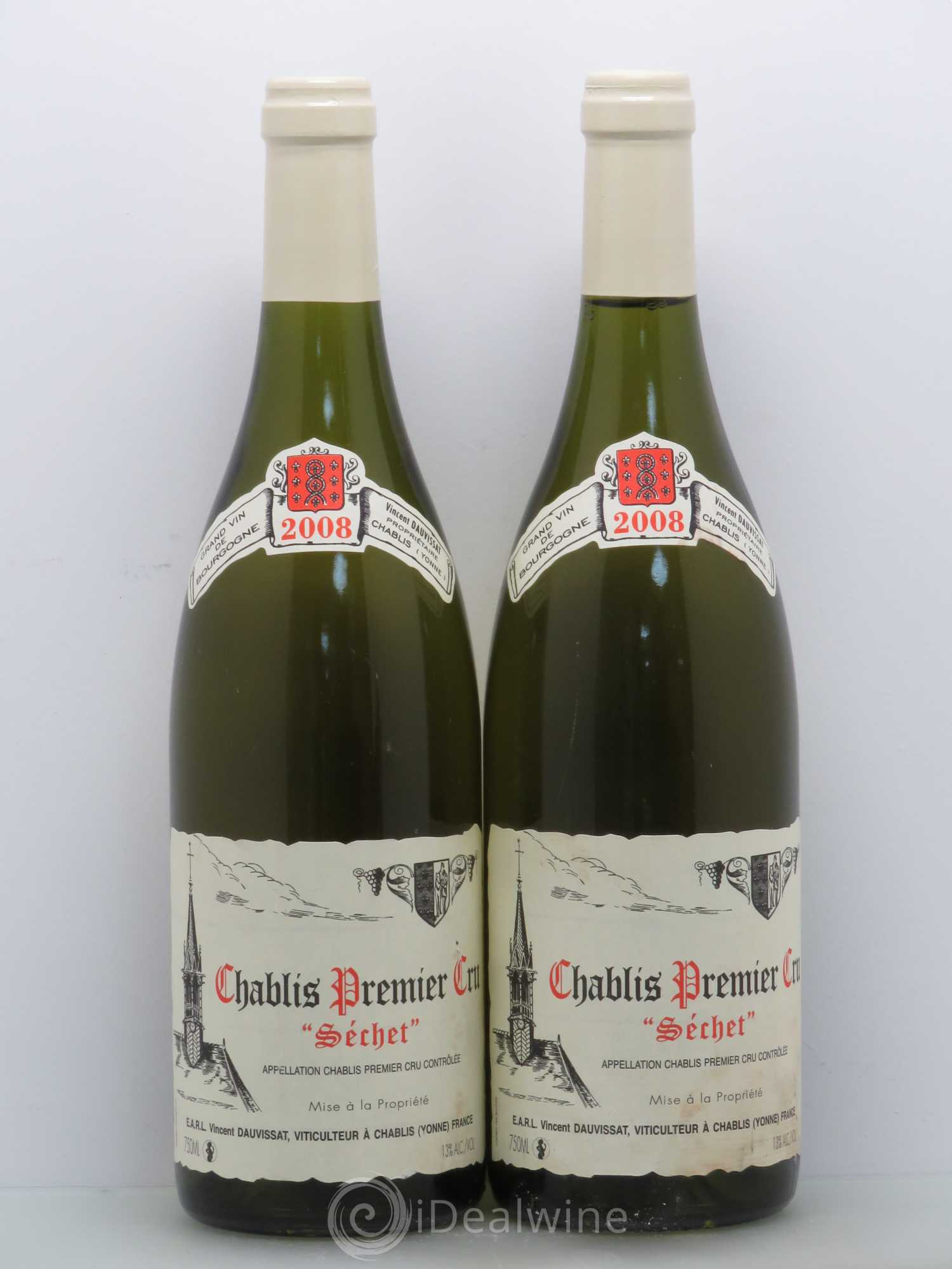 Chablis 1er Cru Séchet Vincent Dauvissat (Domaine) 2008 - Lot de 2 bouteilles - 0