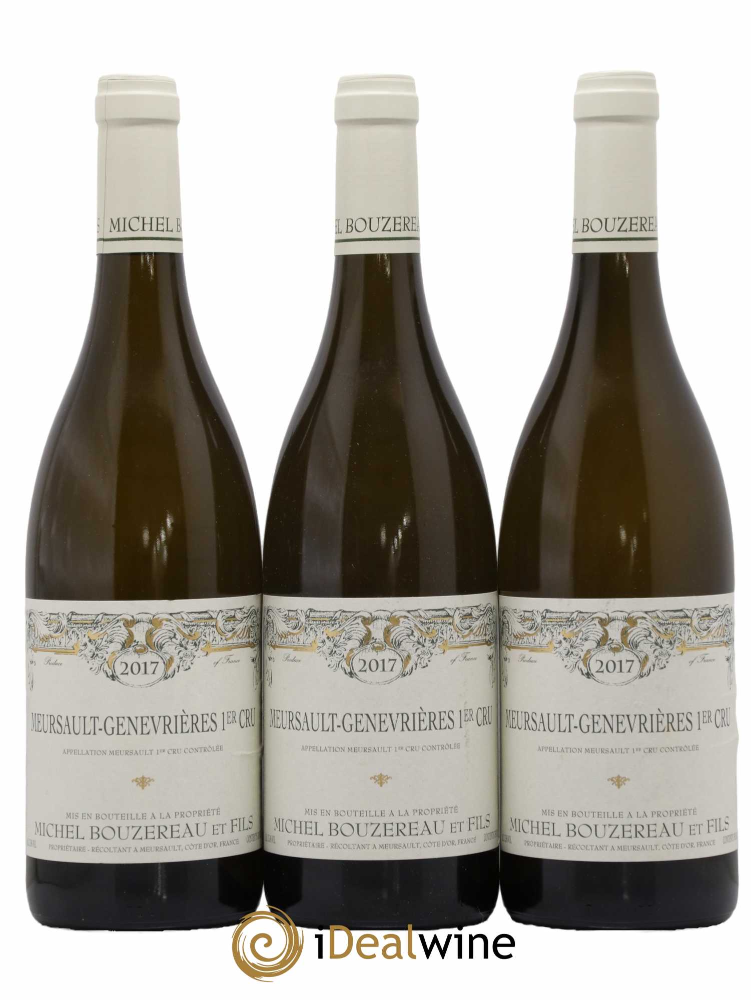 Meursault 1er Cru Les Genevrières Michel Bouzereau et Fils (Domaine) 2017 - Lot de 3 bouteilles - 0
