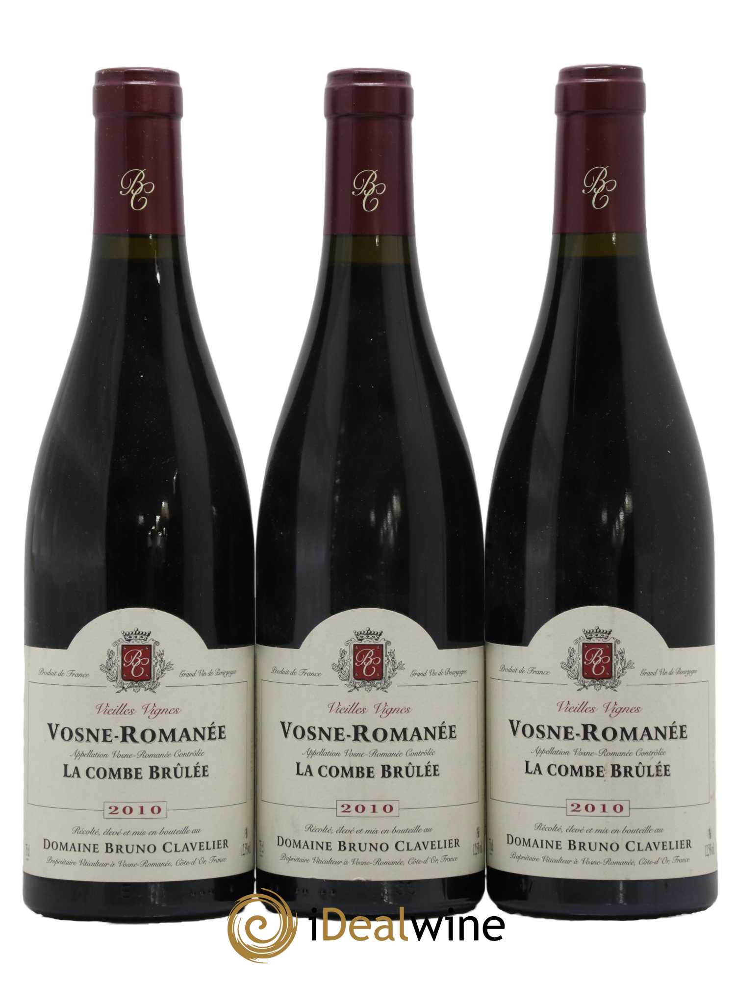 Vosne-Romanée Vieilles vignes La Combe Brûlée Bruno Clavelier 2010 - Lot de 3 bouteilles - 0