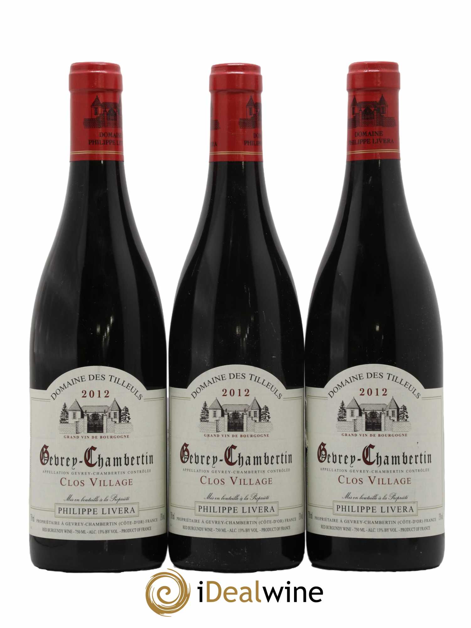 Gevrey-Chambertin Clos Village Tilleuls (Domaine des) - Philippe Livera 2012 - Lot de 3 bouteilles - 0