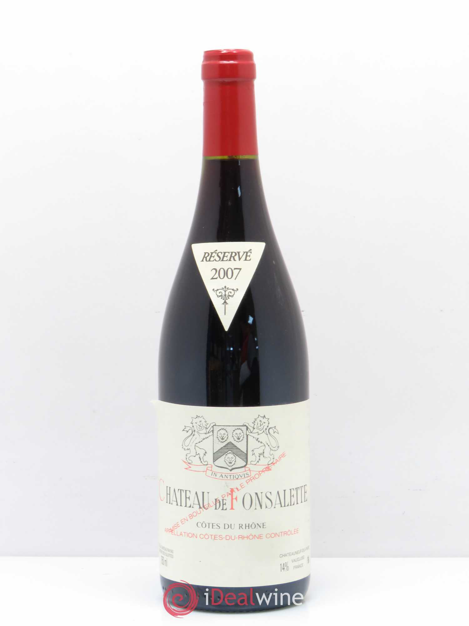 Côtes-du-Rhône Château de Fonsalette Emmanuel Reynaud 2007 - Lot de 1 bouteille - 0