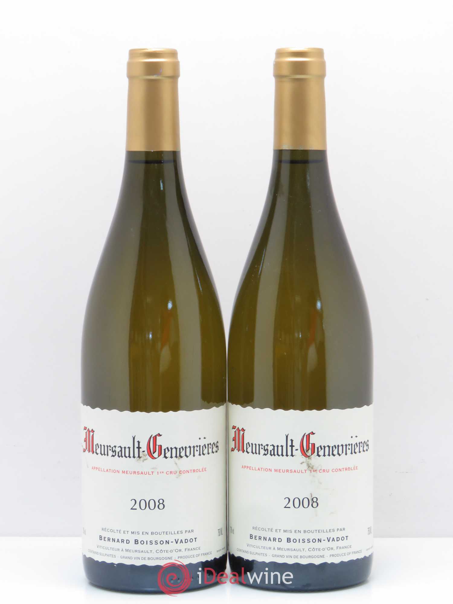 Meursault 1er Cru Genevrières Boisson-Vadot (Domaine) 2008 - Lot de 2 bouteilles - 0