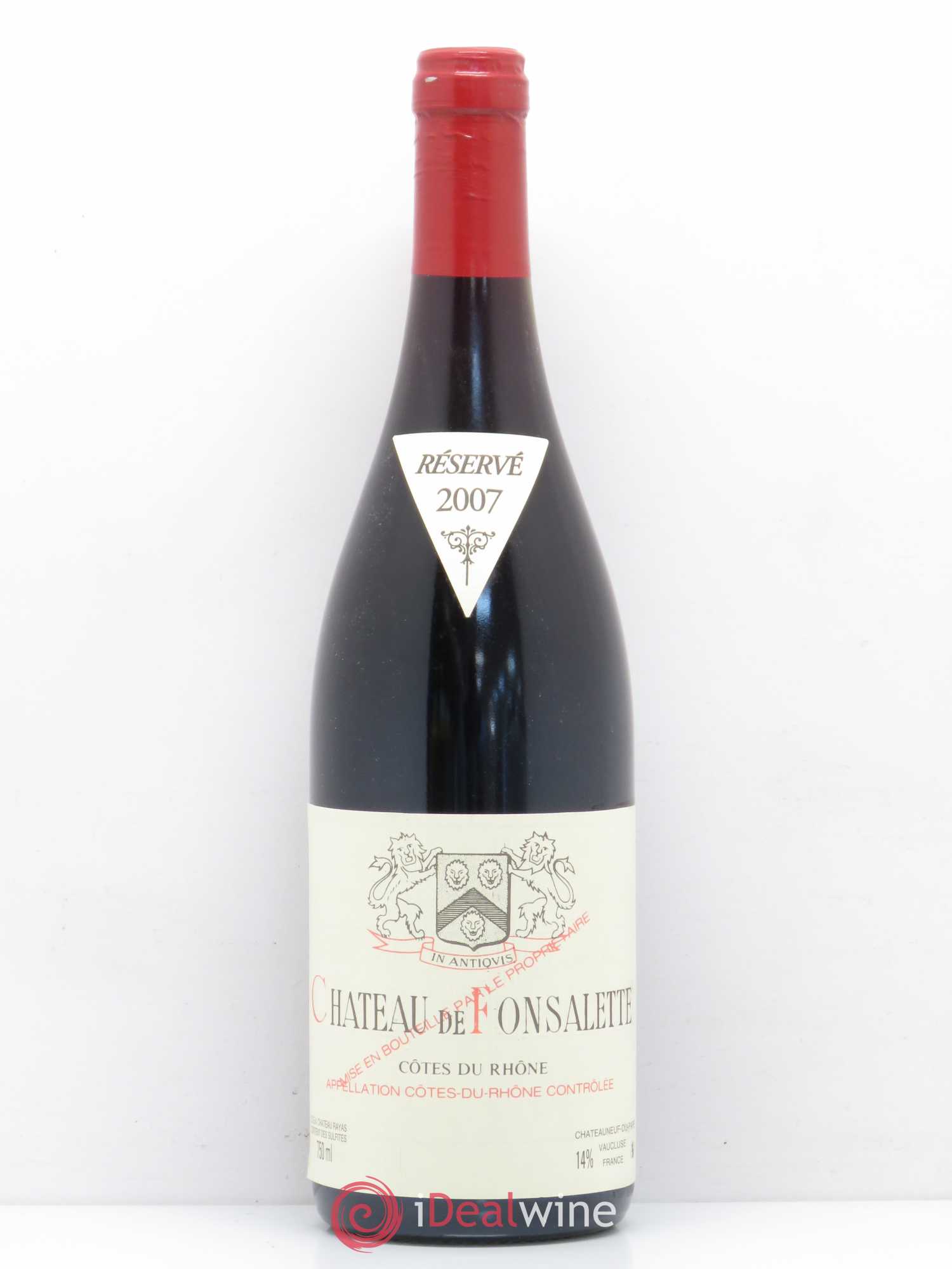 Côtes-du-Rhône Château de Fonsalette Emmanuel Reynaud 2007 - Lot de 1 bouteille - 0