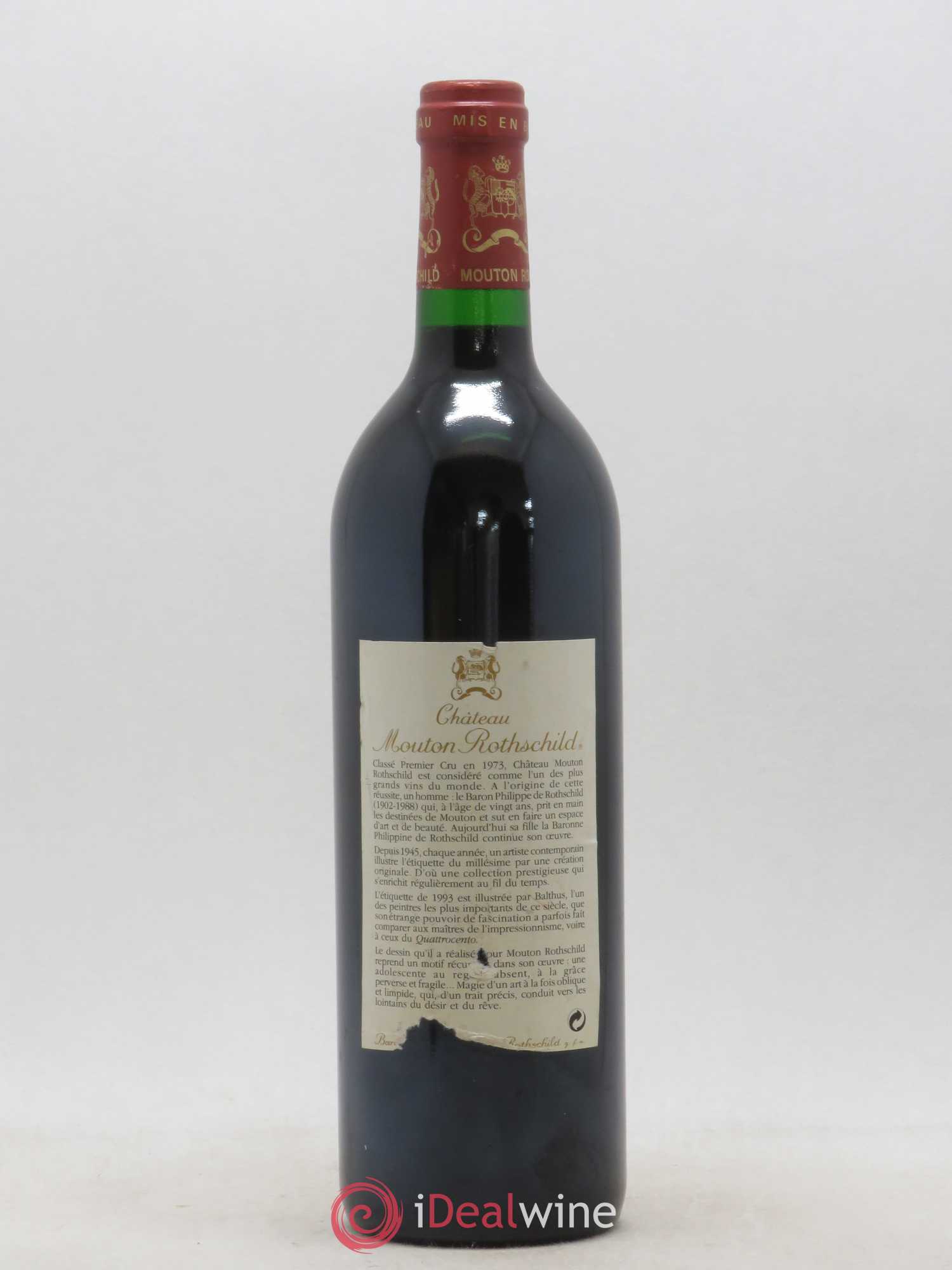 Château Mouton Rothschild 1er Grand Cru Classé 1993 - Lot de 1 bouteille - 1