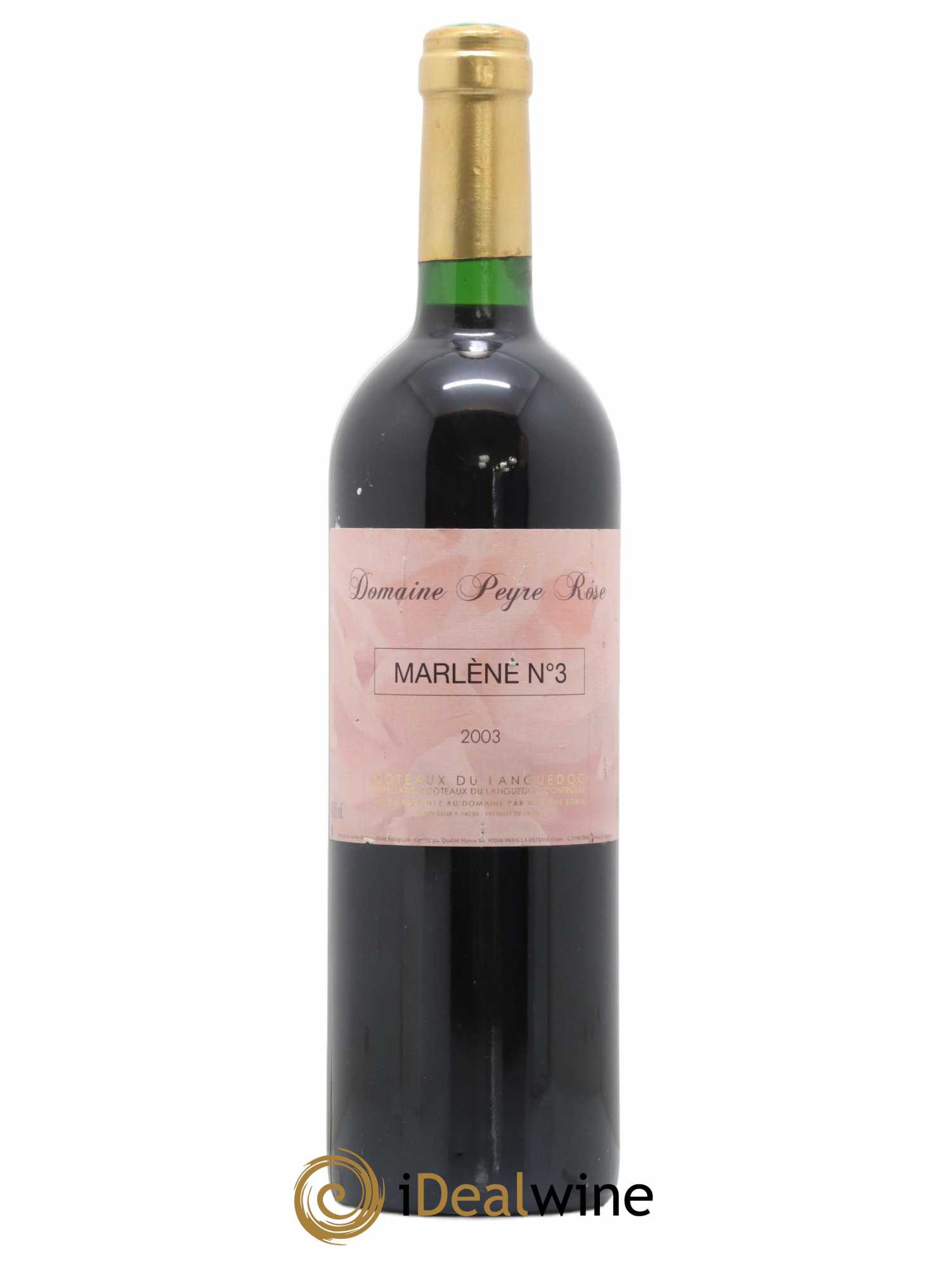 Vin de France (anciennement Coteaux du Languedoc) Peyre Rose Marlène n°3 Marlène Soria 2003 - Lot de 1 bouteille - 0