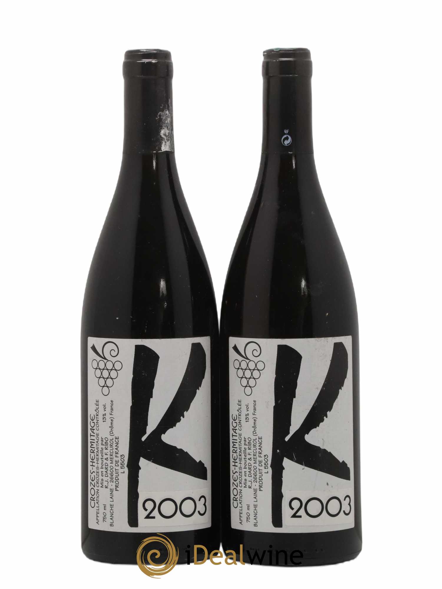 Crozes-Hermitage Cuvee K Dard Et Ribo 2003 - Lot de 2 bouteilles - 0