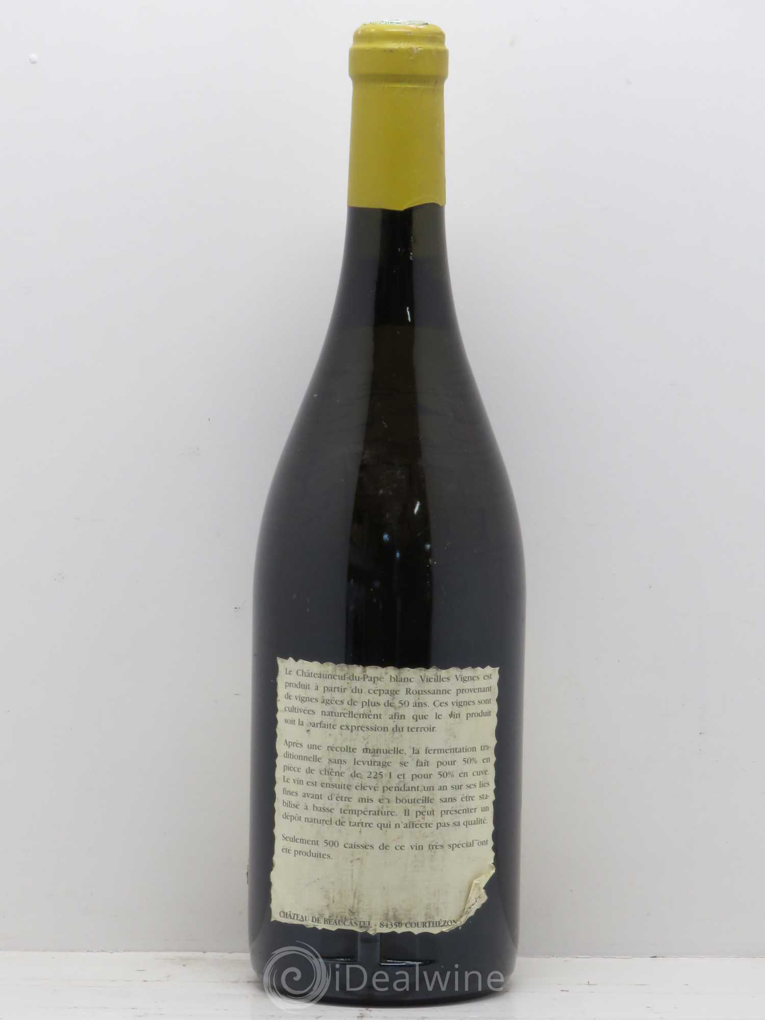 Châteauneuf-du-Pape Château de Beaucastel Vieilles vignes Roussanne Famille Perrin 1998 - Lot de 1 bouteille - 1