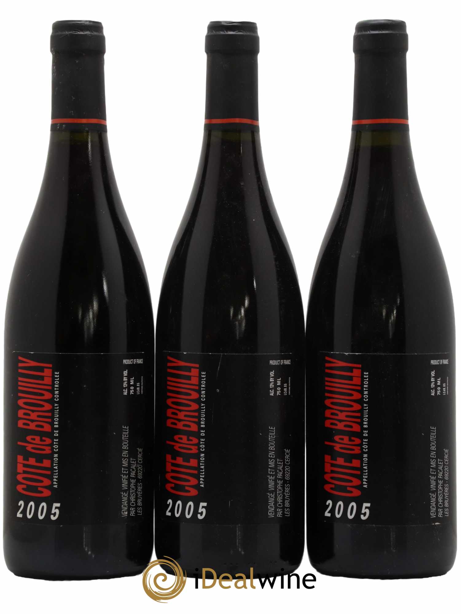 Côte de Brouilly Christophe Pacalet 2005 - Lot de 3 bouteilles - 0