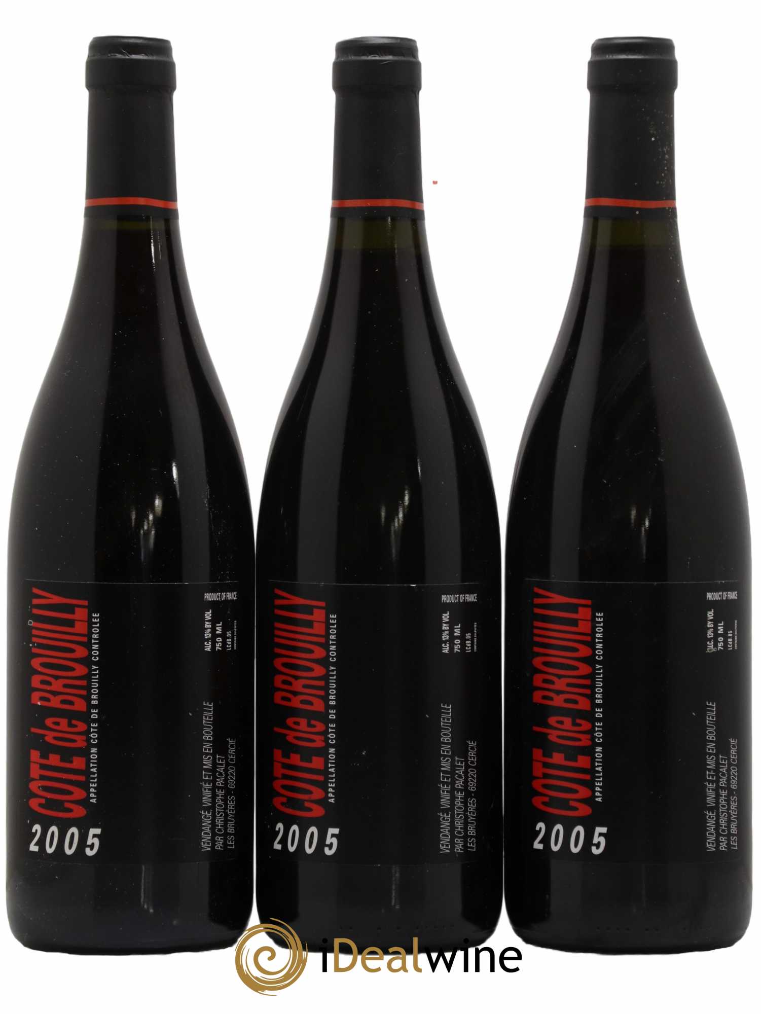 Côte de Brouilly Christophe Pacalet 2005 - Lot de 3 bouteilles - 0