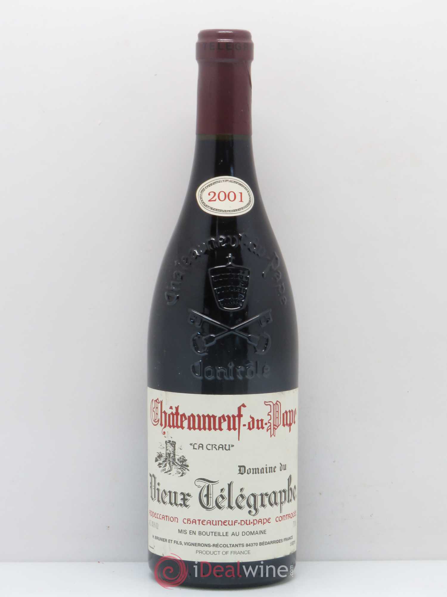 Châteauneuf-du-Pape Vieux Télégraphe (Domaine du) Vignobles Brunier 2001 - Lot de 1 bouteille - 0