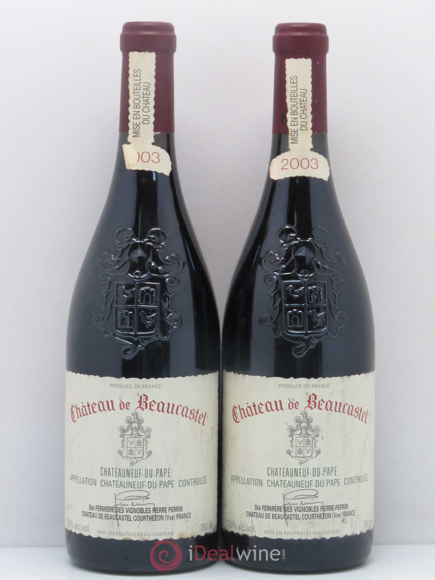 Châteauneuf-du-Pape Château de Beaucastel Famille Perrin 2003 - Lot de 2 bouteilles - 0