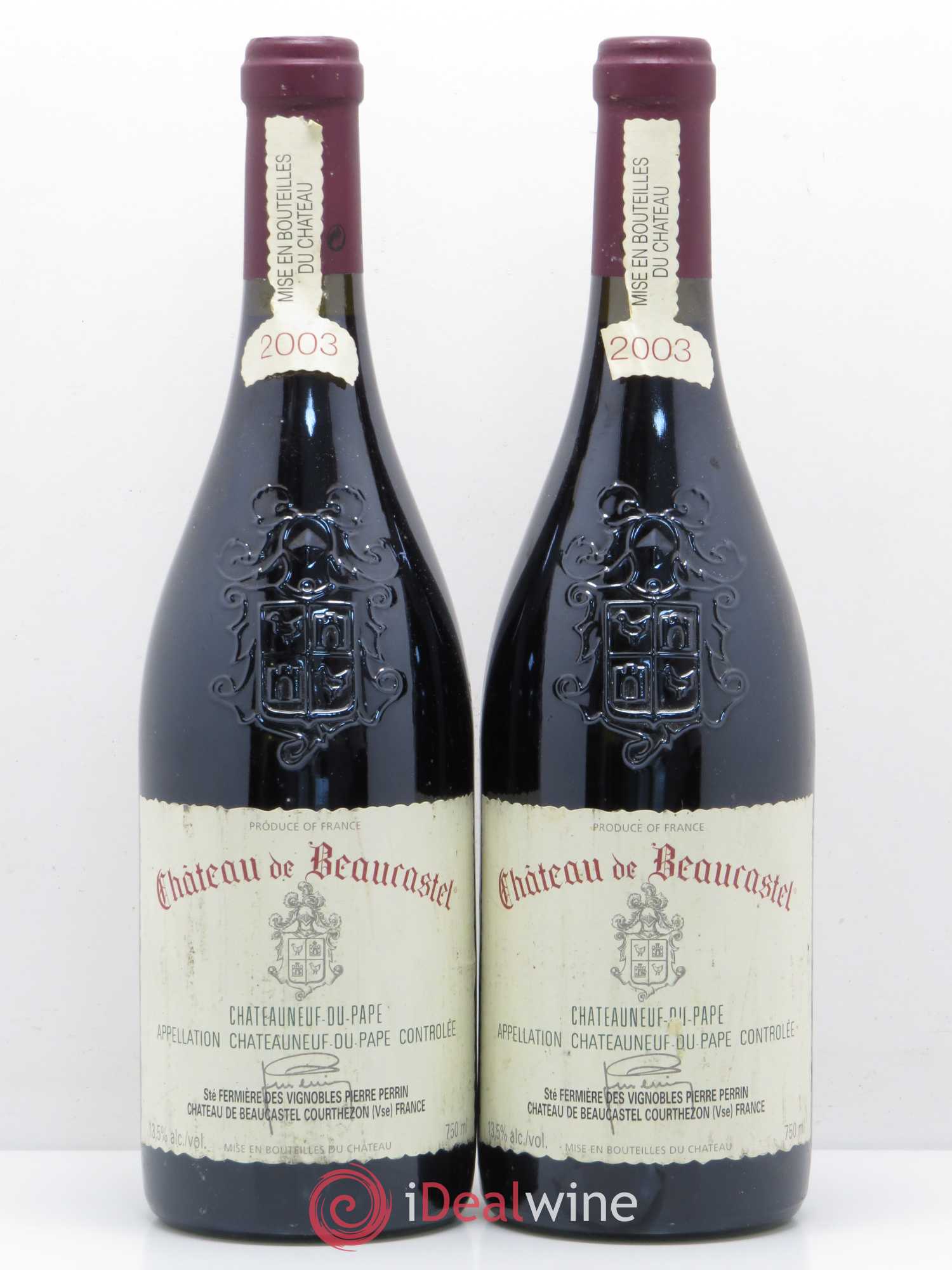 Châteauneuf-du-Pape Château de Beaucastel Famille Perrin 2003 - Lot de 2 bouteilles - 0