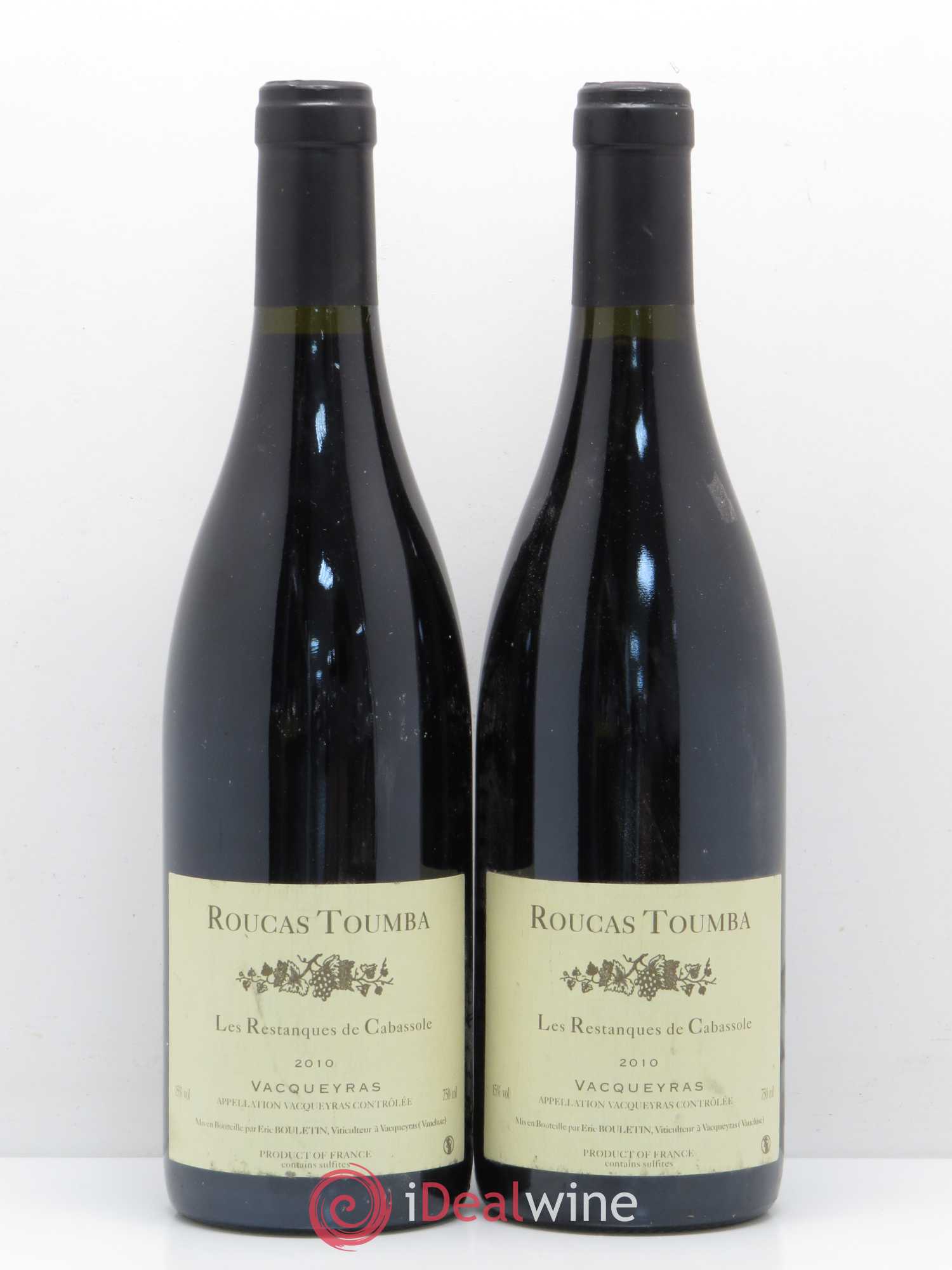 Vacqueyras Les Restanques de Cabassole Roucas Toumba 2010 - Lot de 2 bouteilles - 0