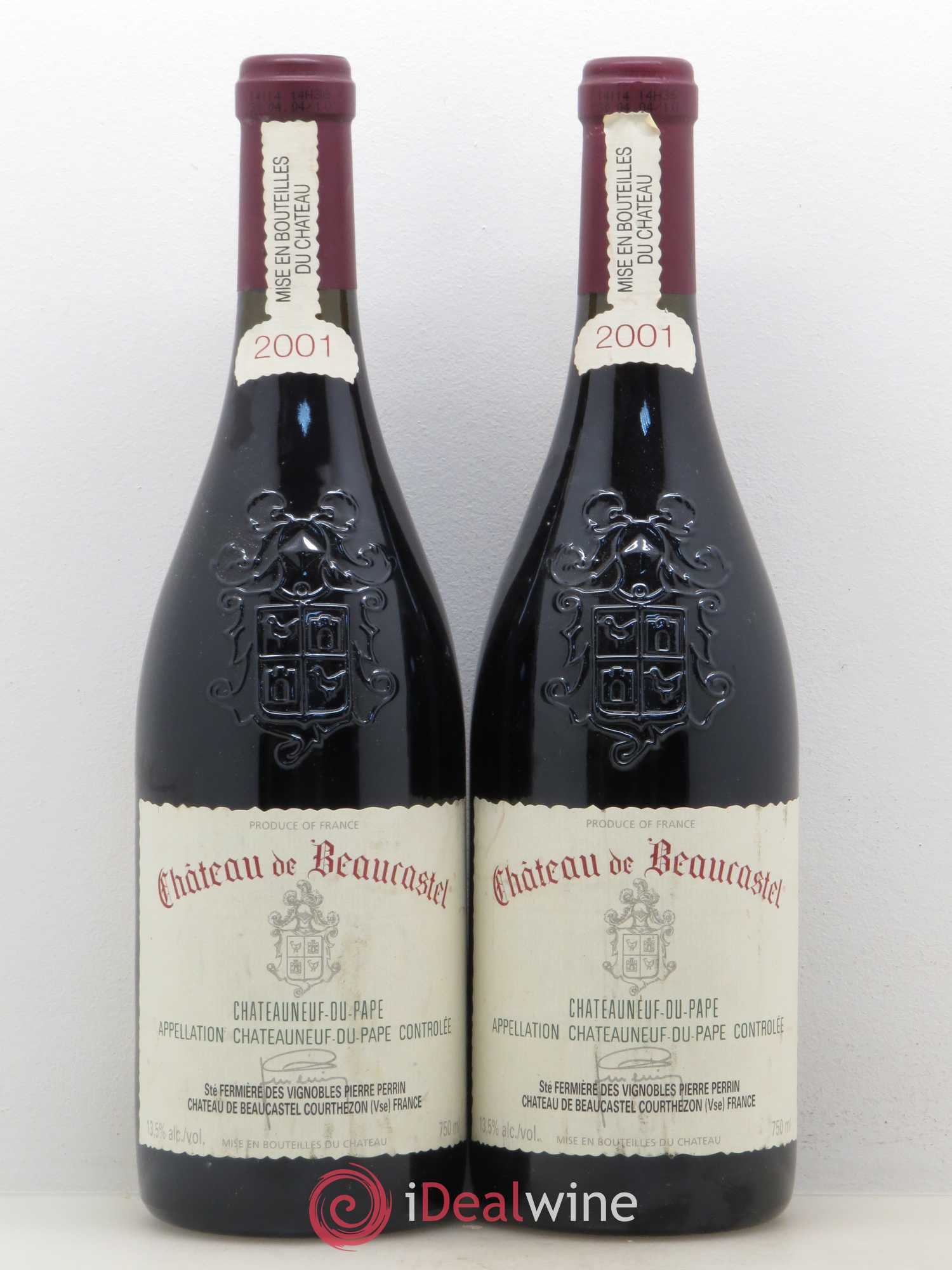 Châteauneuf-du-Pape Château de Beaucastel Famille Perrin 2001 - Lot de 2 bouteilles - 0