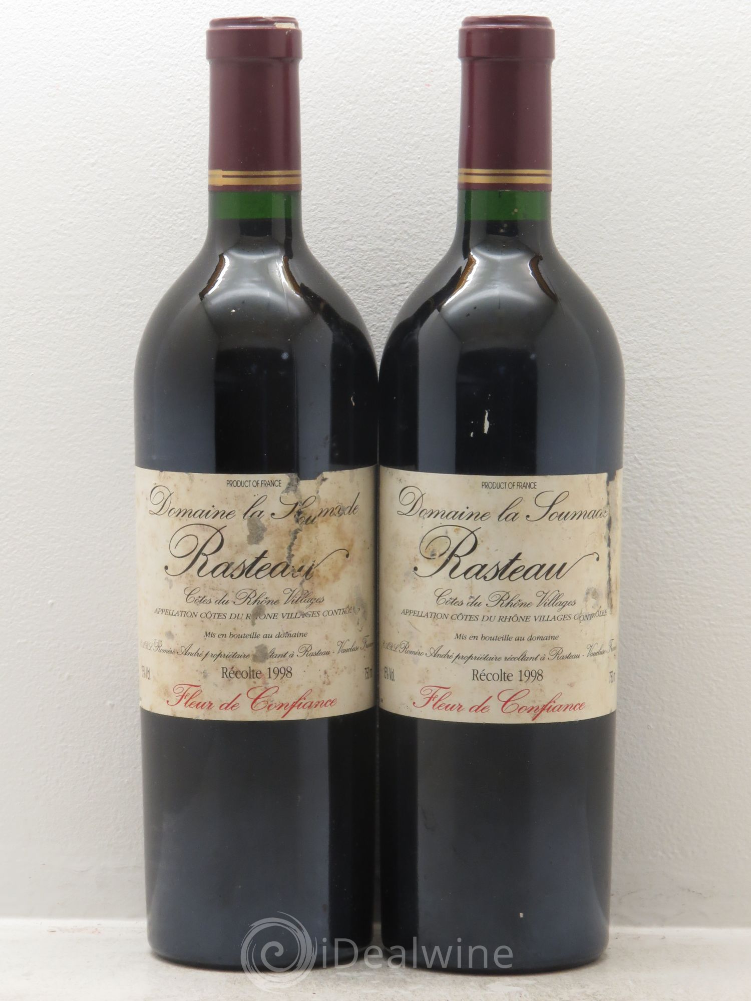 Rasteau Fleur de confiance La Soumade (Domaine) 1998 - Lot de 2 bouteilles - 0