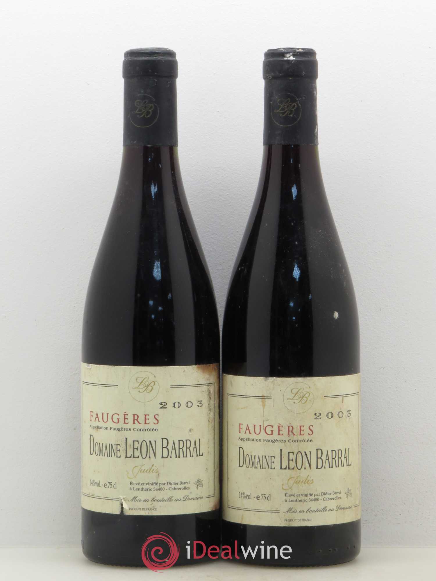 Faugères Jadis Domaine Léon Barral 2003 - Lot de 2 bouteilles - 0