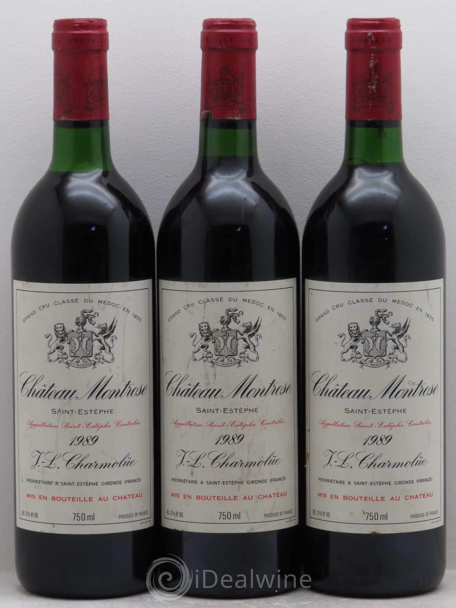 Château Montrose 2ème Grand Cru Classé 1989 - Lot de 3 bouteilles - 0