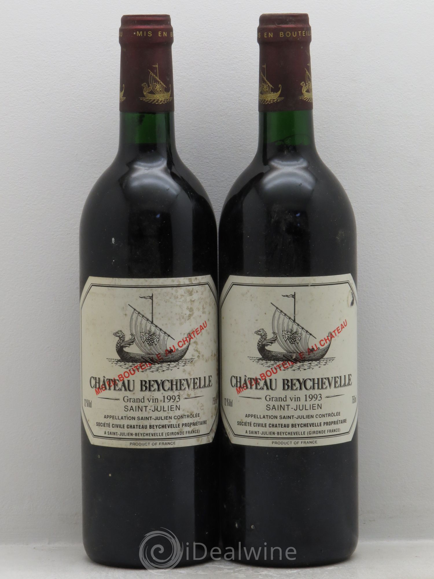 Château Beychevelle 4ème Grand Cru Classé 1993 - Lot de 2 bouteilles - 0