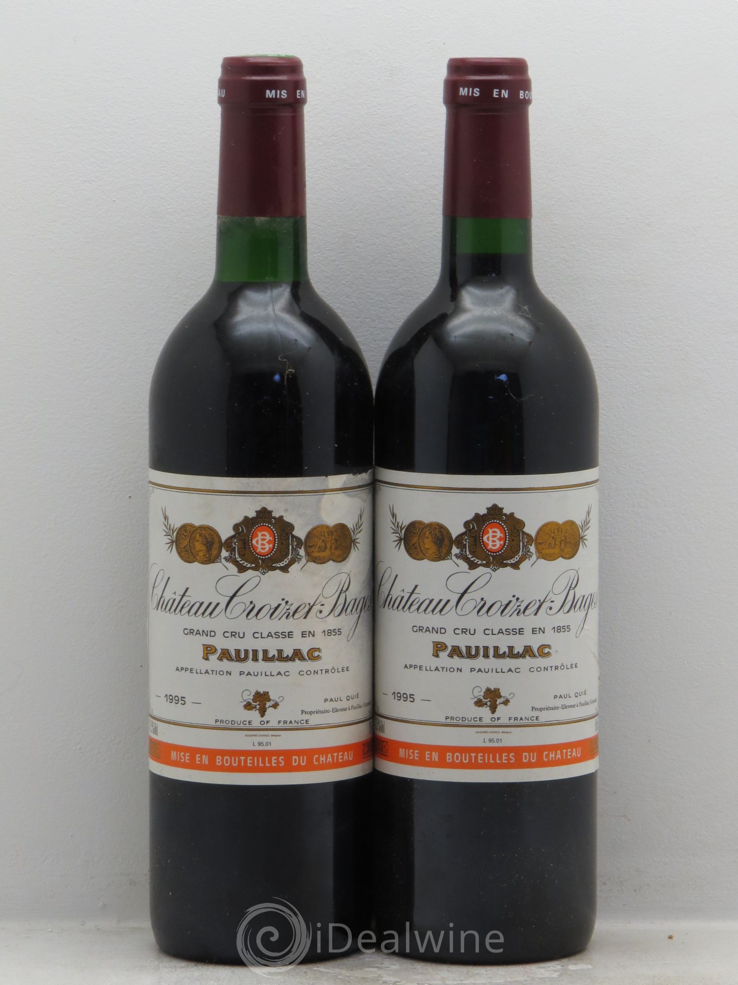 Château Croizet Bages 5ème Grand Cru Classé 1995 - Lot de 2 bouteilles - 0
