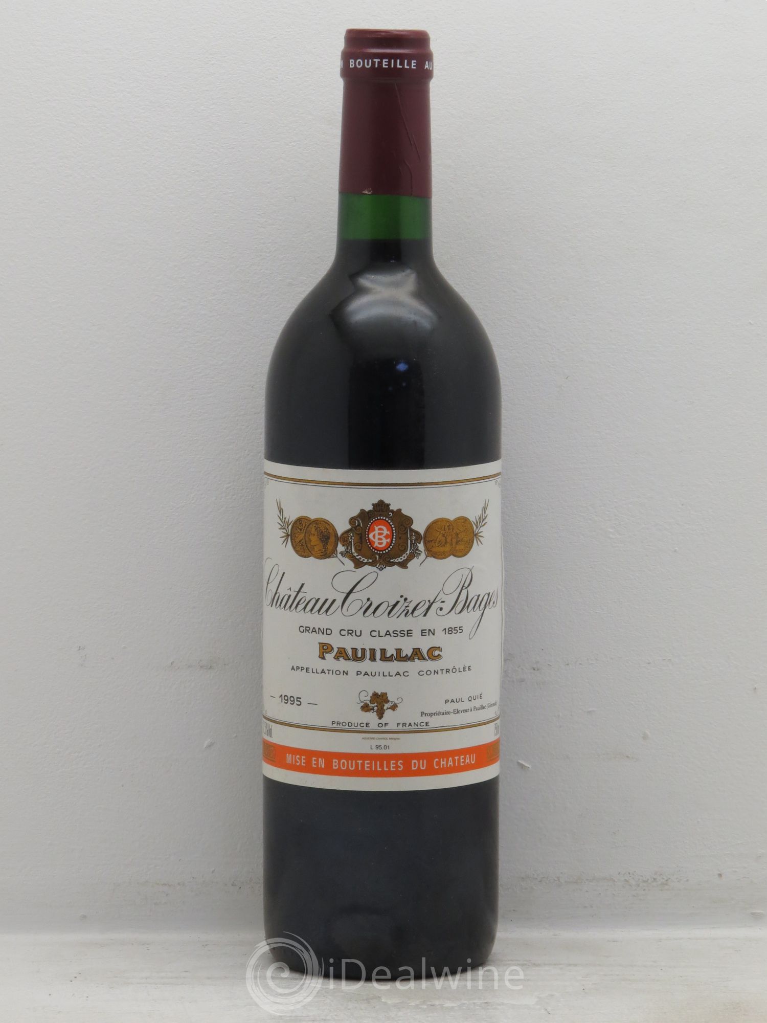 Château Croizet Bages 5ème Grand Cru Classé 1995 - Lot de 1 bouteille - 0