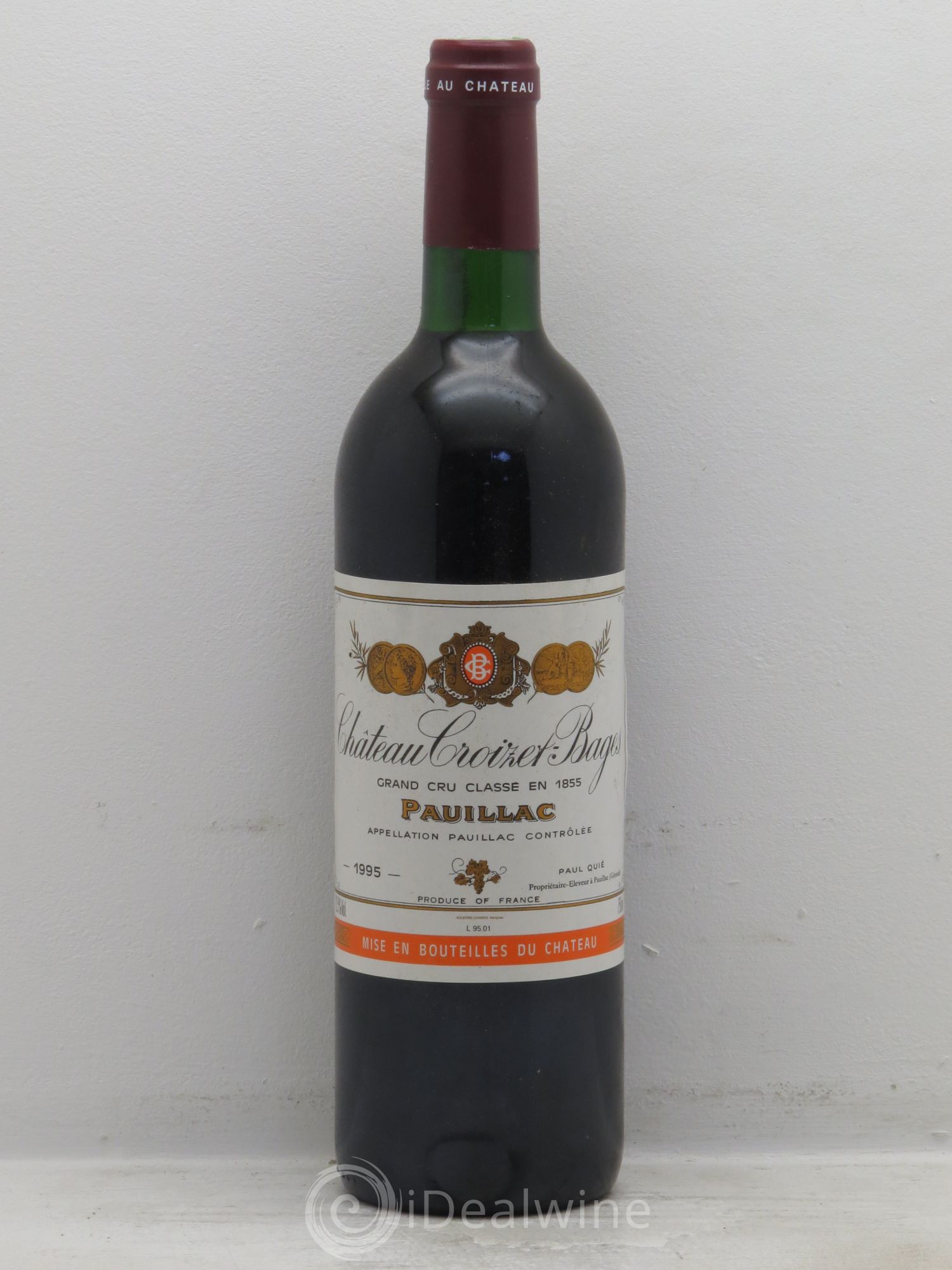 Château Croizet Bages 5ème Grand Cru Classé 1995 - Lot de 1 bouteille - 0
