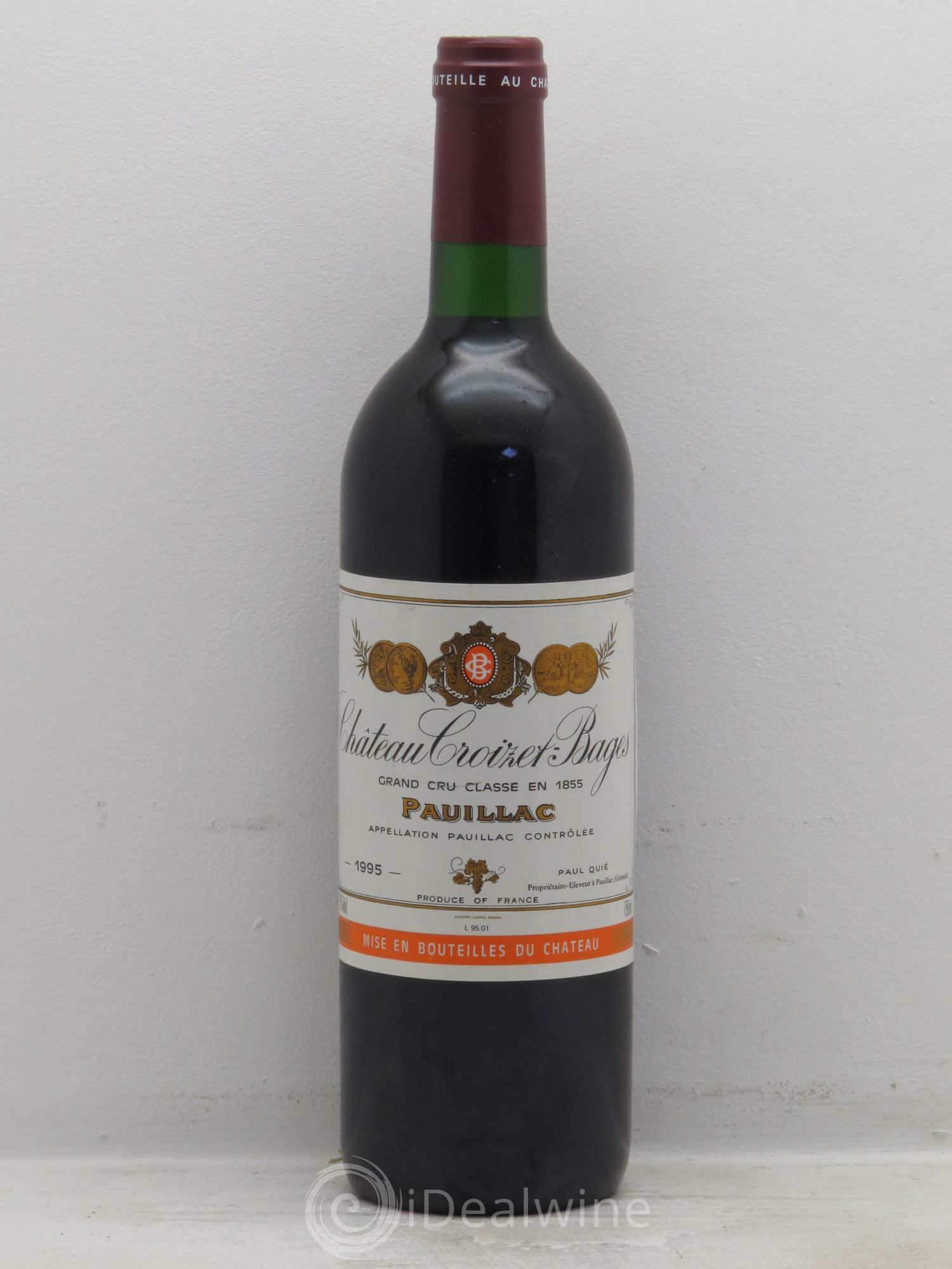 Château Croizet Bages 5ème Grand Cru Classé 1995 - Lot de 1 bouteille - 0