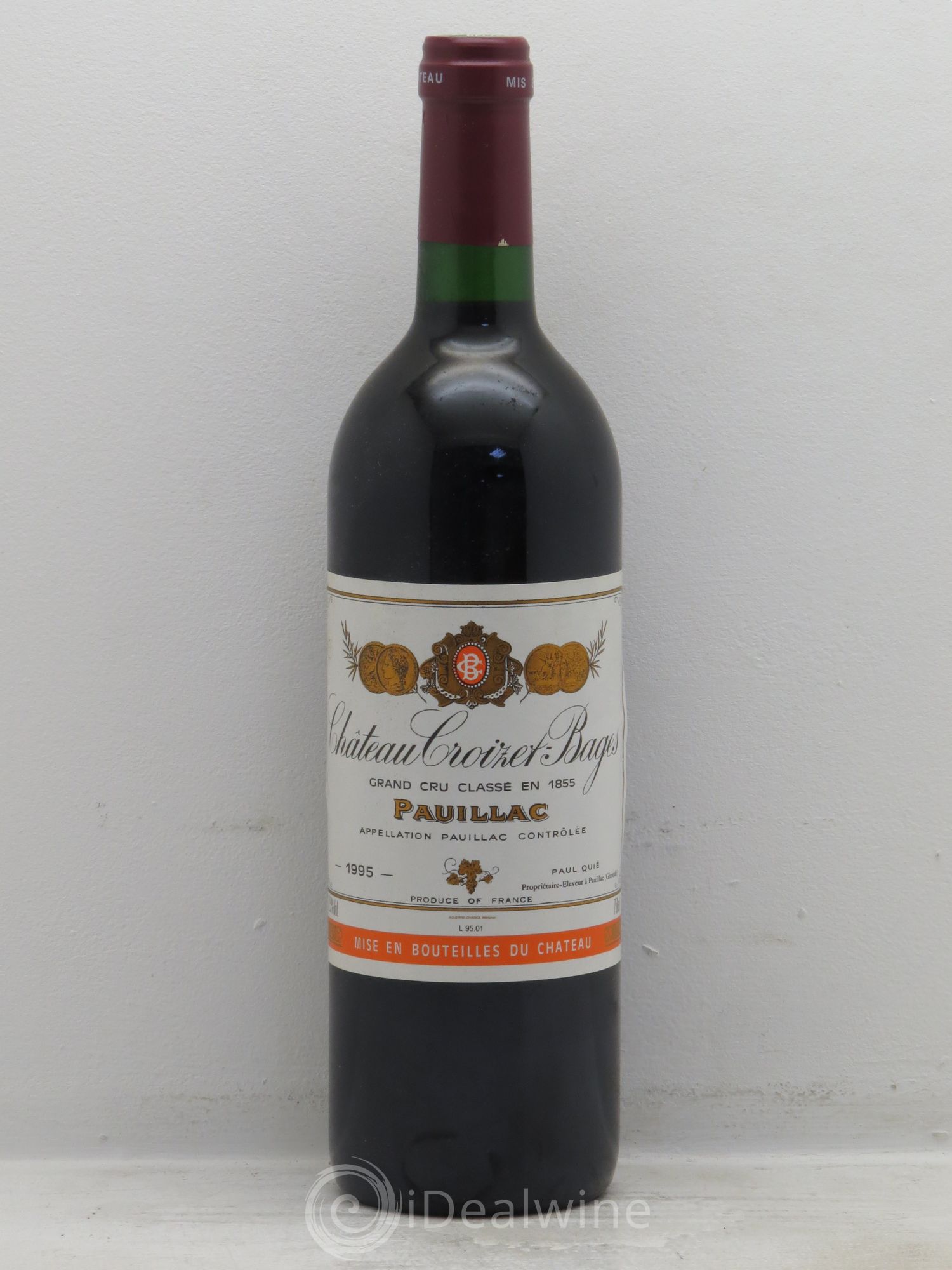 Château Croizet Bages 5ème Grand Cru Classé 1995 - Lot de 1 bouteille - 0