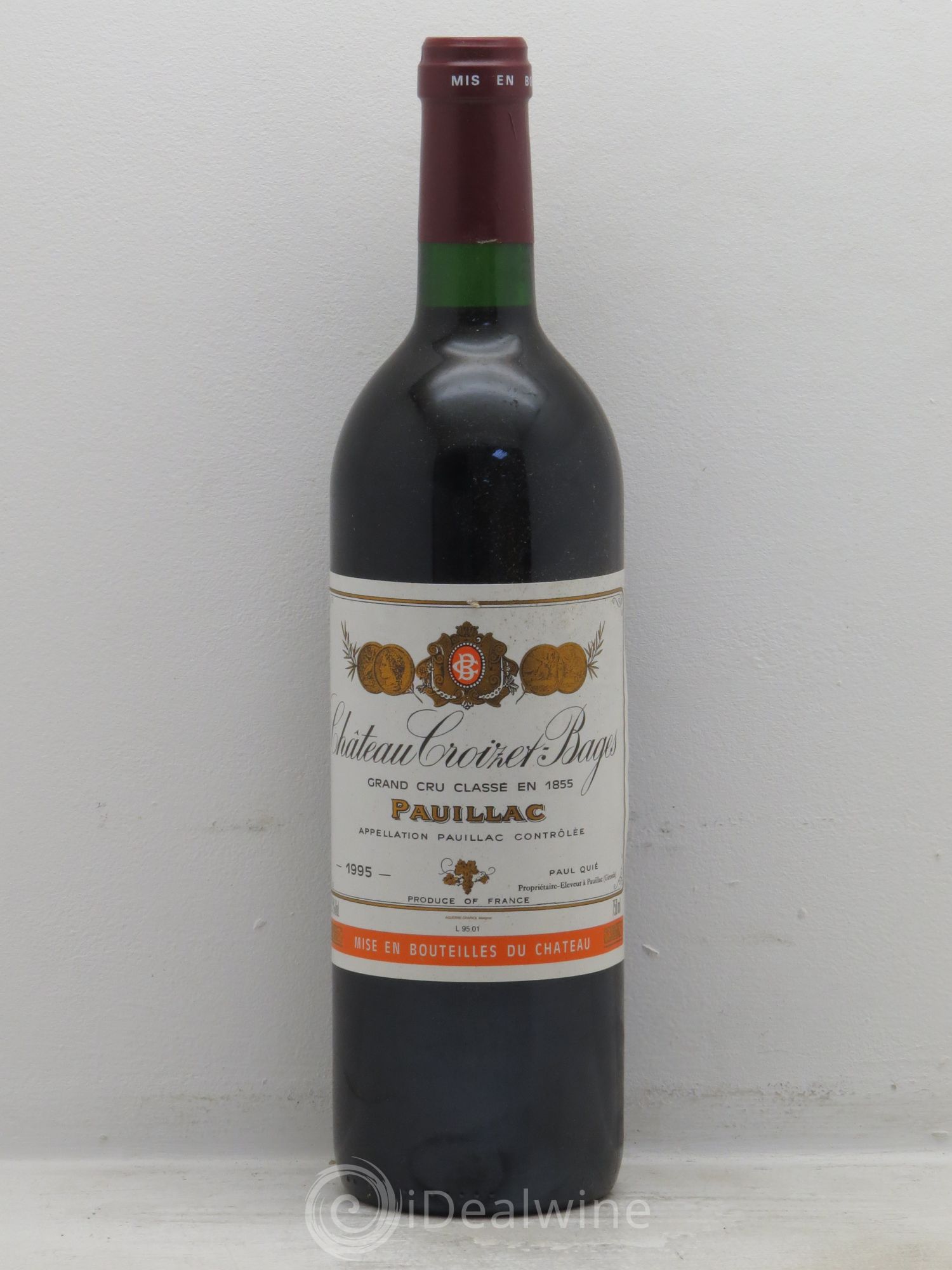 Château Croizet Bages 5ème Grand Cru Classé 1995 - Lot de 1 bouteille - 0
