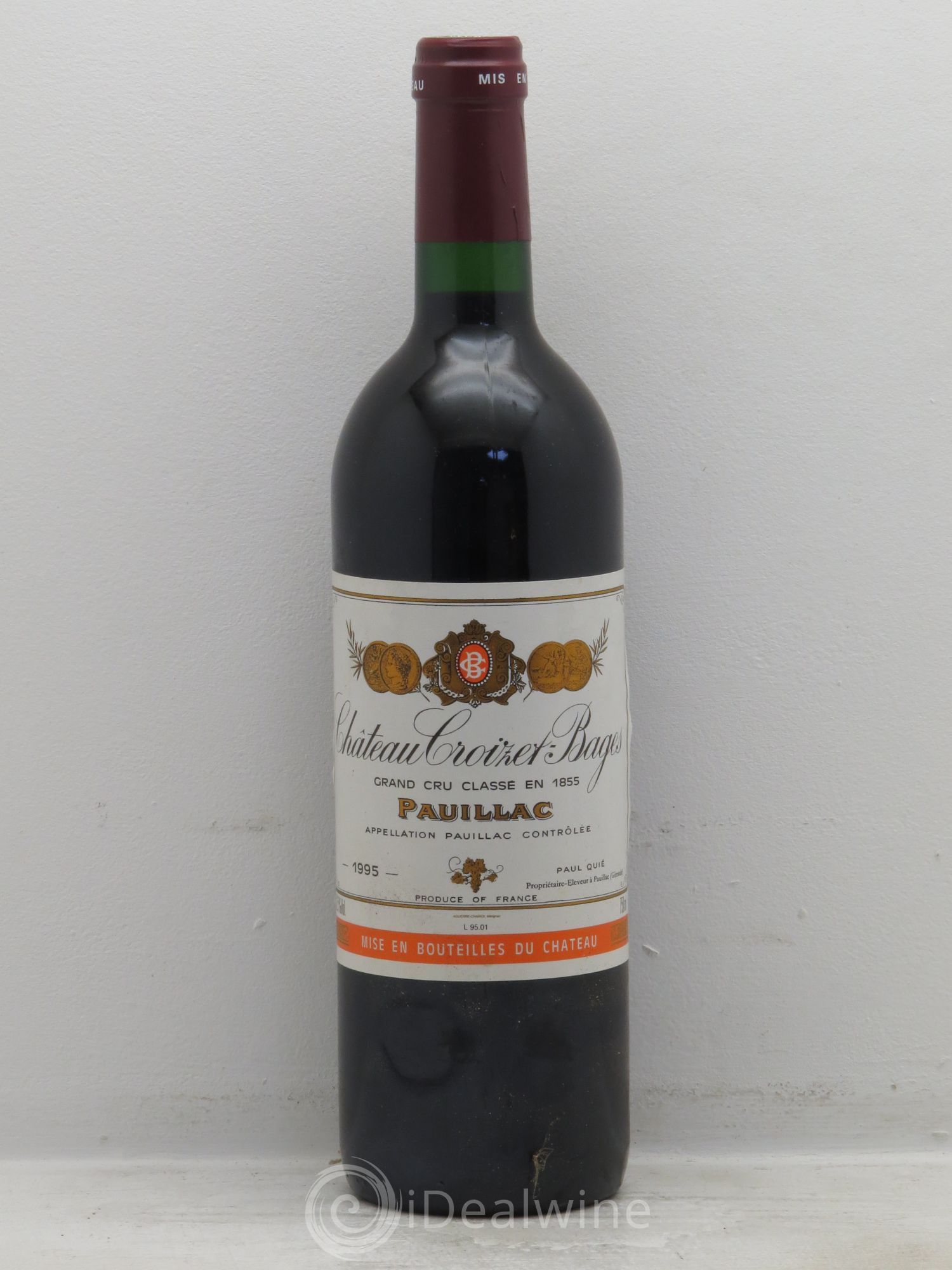 Château Croizet Bages 5ème Grand Cru Classé 1995 - Lot de 1 bouteille - 0