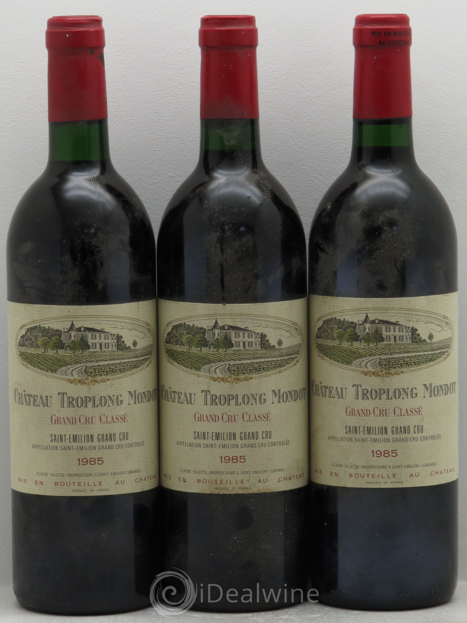 Château Troplong Mondot 1er Grand Cru Classé B 1985 - Lot de 3 bouteilles - 0