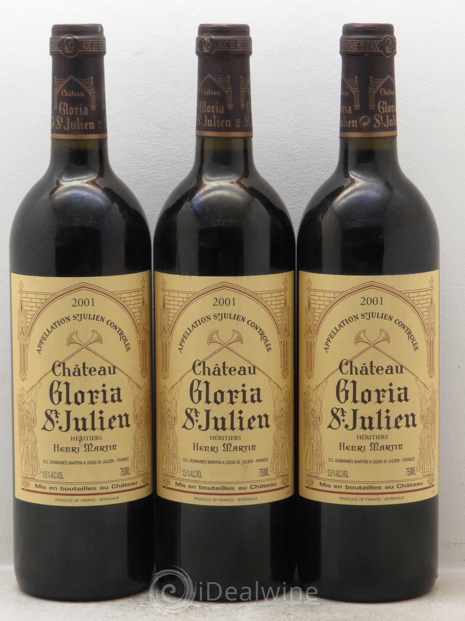 Château Gloria 2001 - Lot de 3 bouteilles - 0