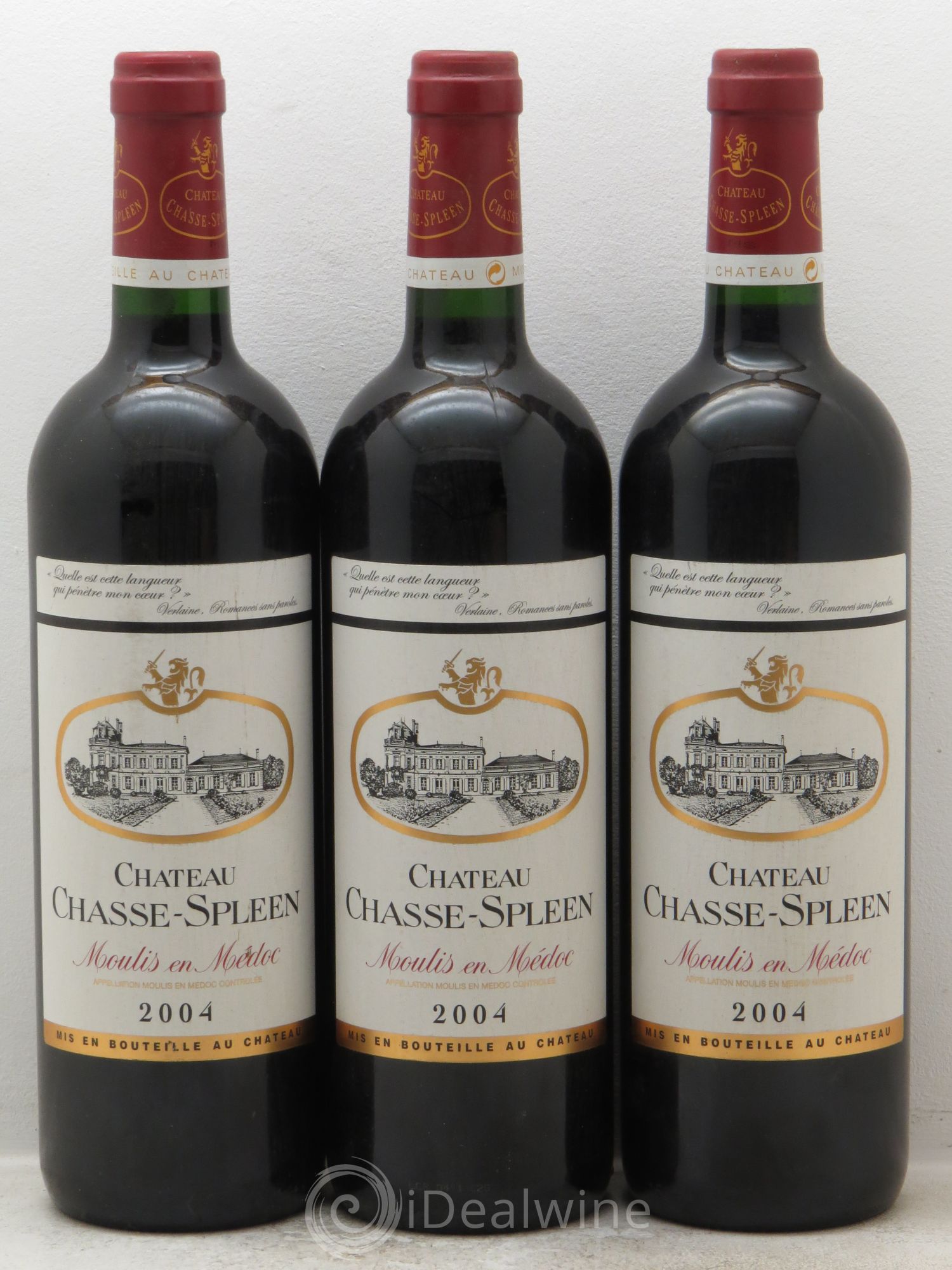 Château Chasse Spleen 2004 - Lot de 3 bouteilles - 0