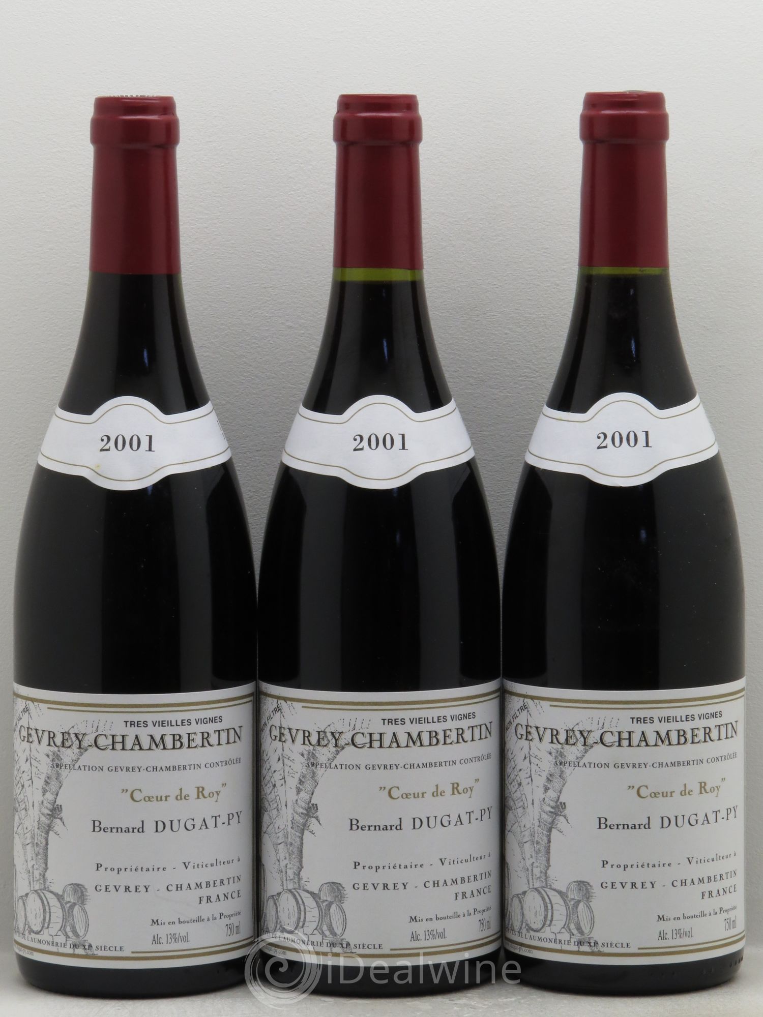 Gevrey-Chambertin Coeur de Roy Très Vieilles Vignes Dugat-Py Très Vieilles Vignes 2001 - Lot de 3 bouteilles - 0