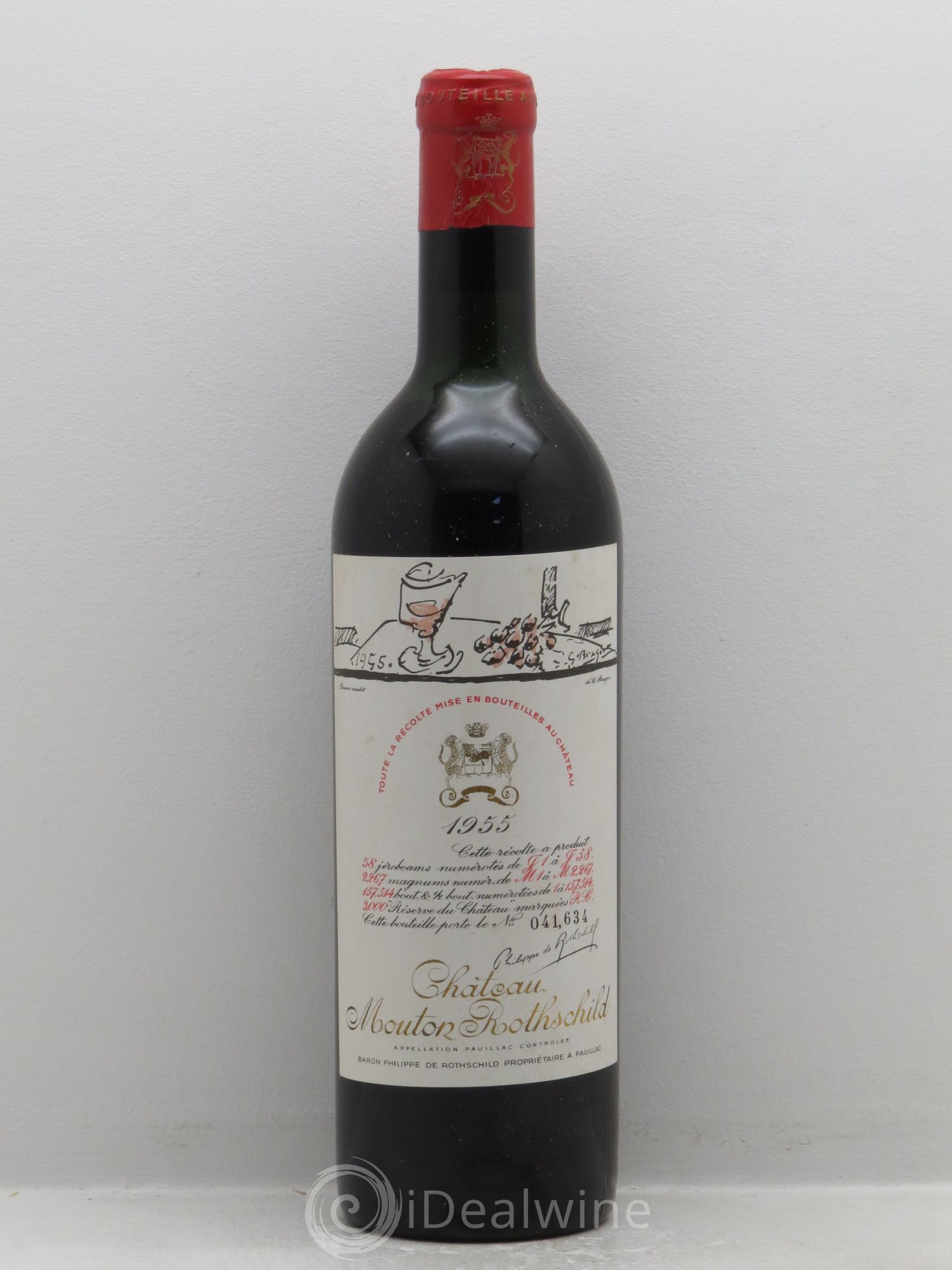 Château Mouton Rothschild 1er Grand Cru Classé 1955 - Lot de 1 bouteille - 0
