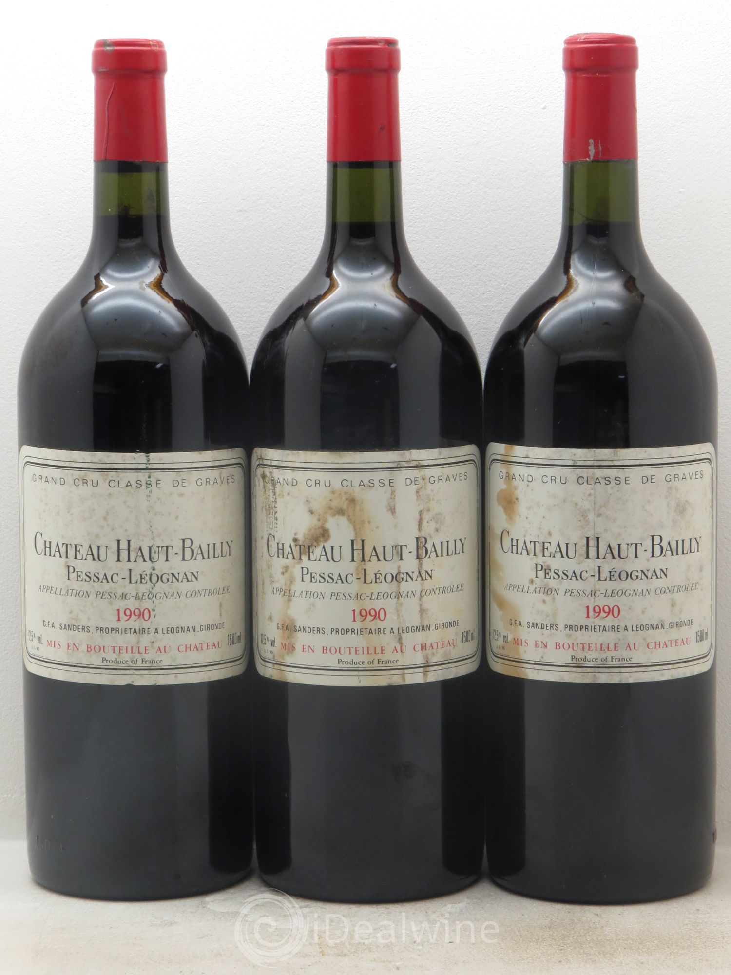 Château Haut-Bailly Cru Classé de Graves 1990 - Lot de 3 magnums - 0