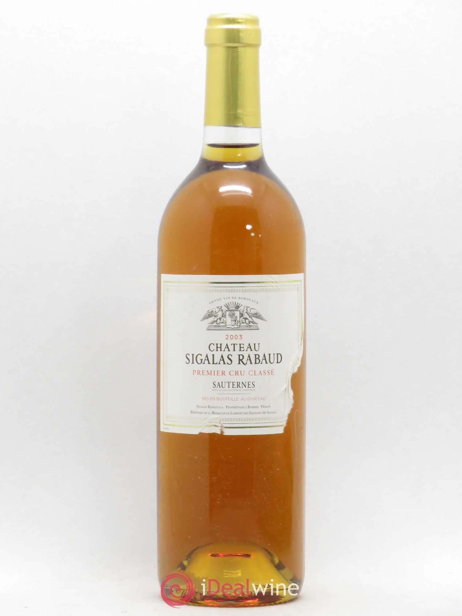 Château Sigalas Rabaud 1er Grand Cru Classé 2003 - Posten von 1 Flasche - 0