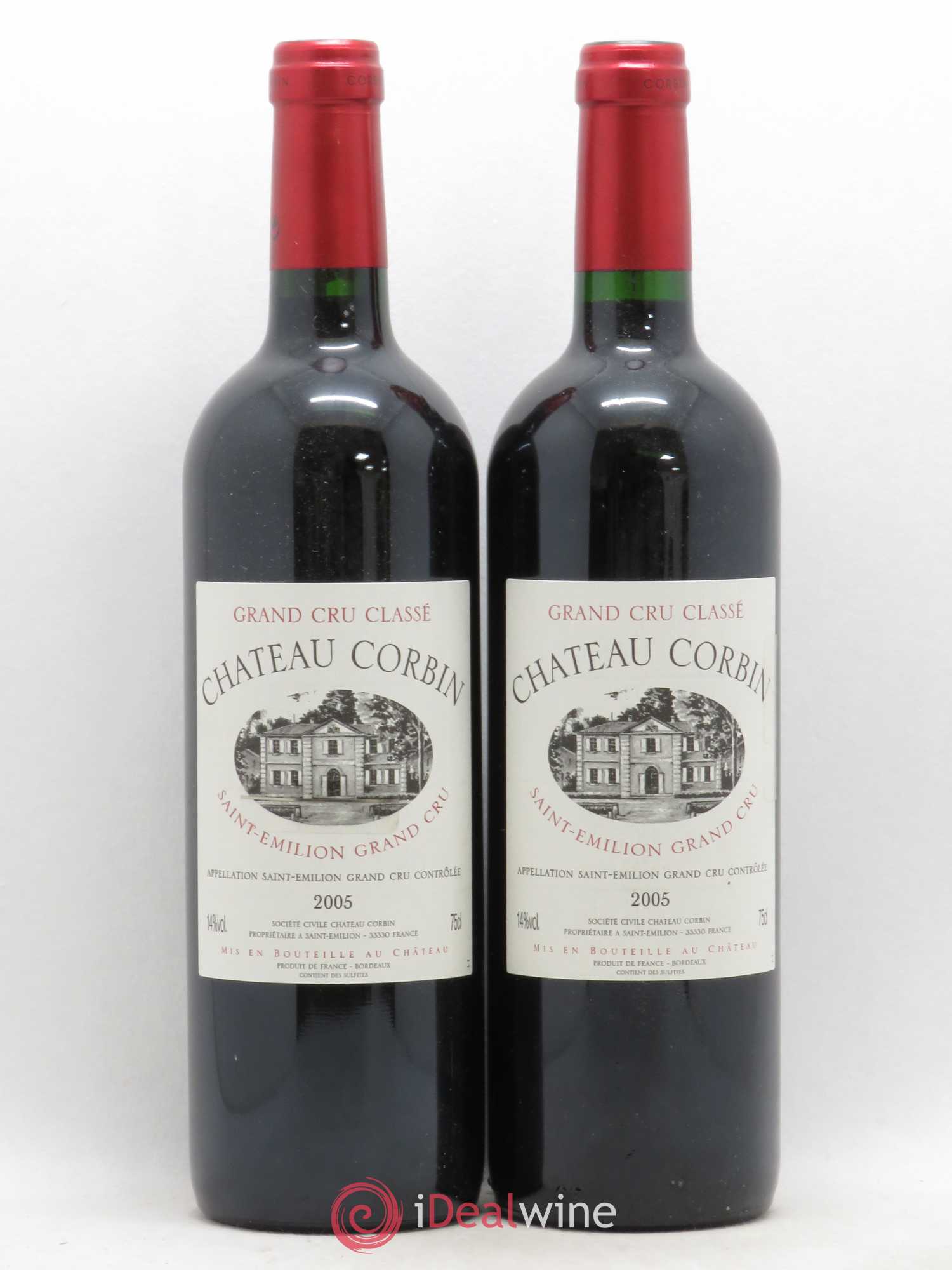Château Corbin Grand Cru Classé 2005 - Lot de 2 bouteilles - 0