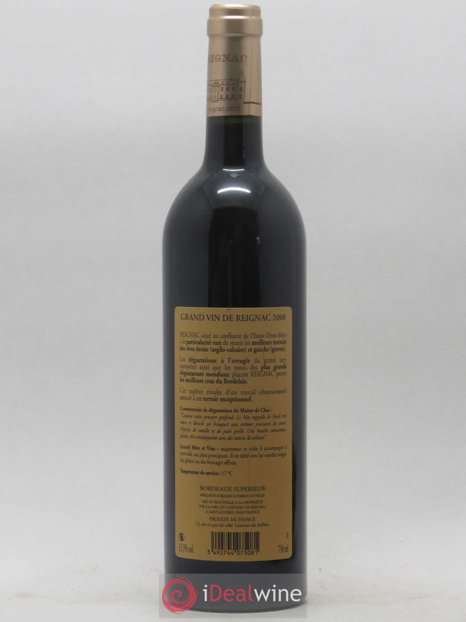 Grand vin de Reignac 2008 - Lot of 1 bottle - 1